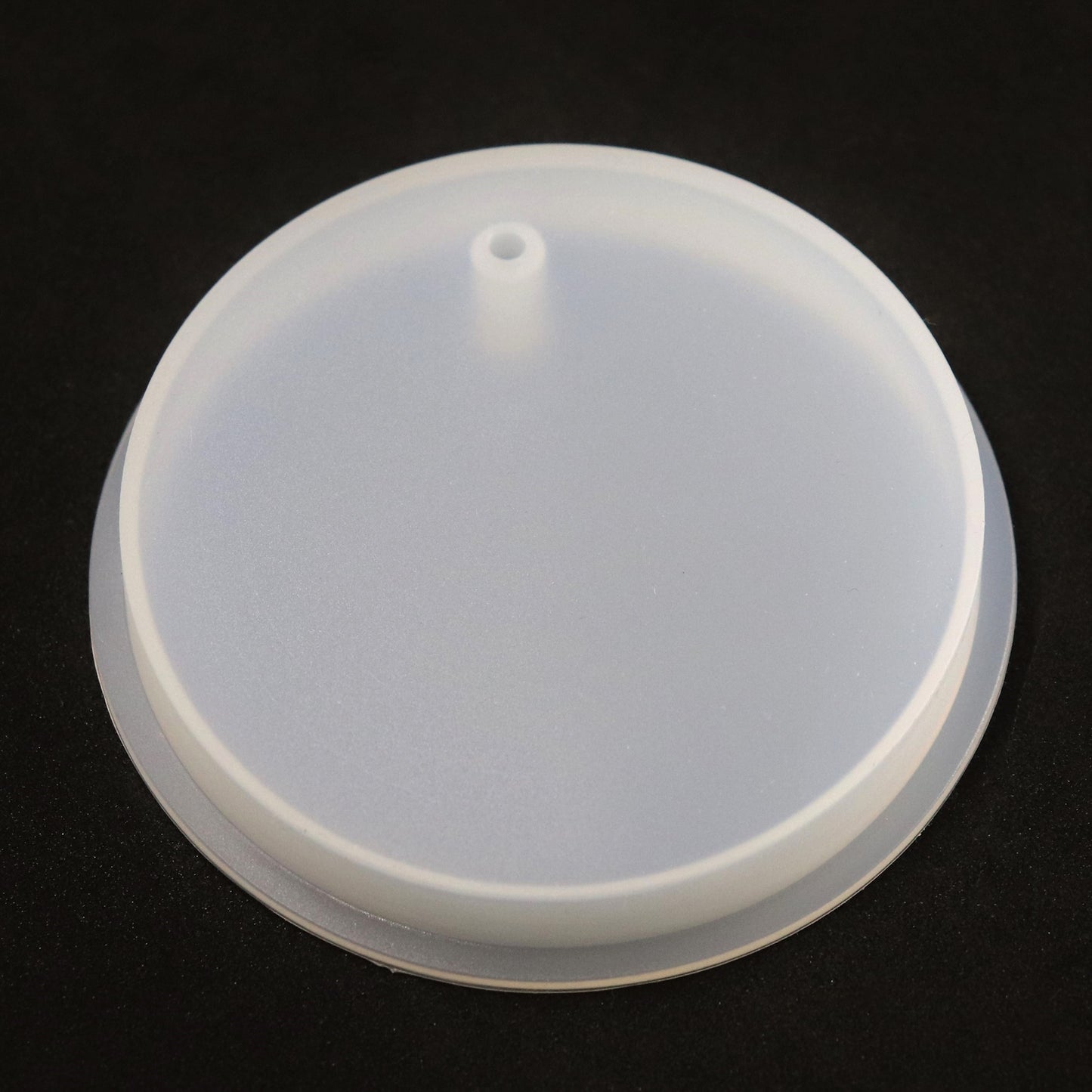 Silikonform Anhänger rund Gießform Mold flach für Raysin ca. 7 cm