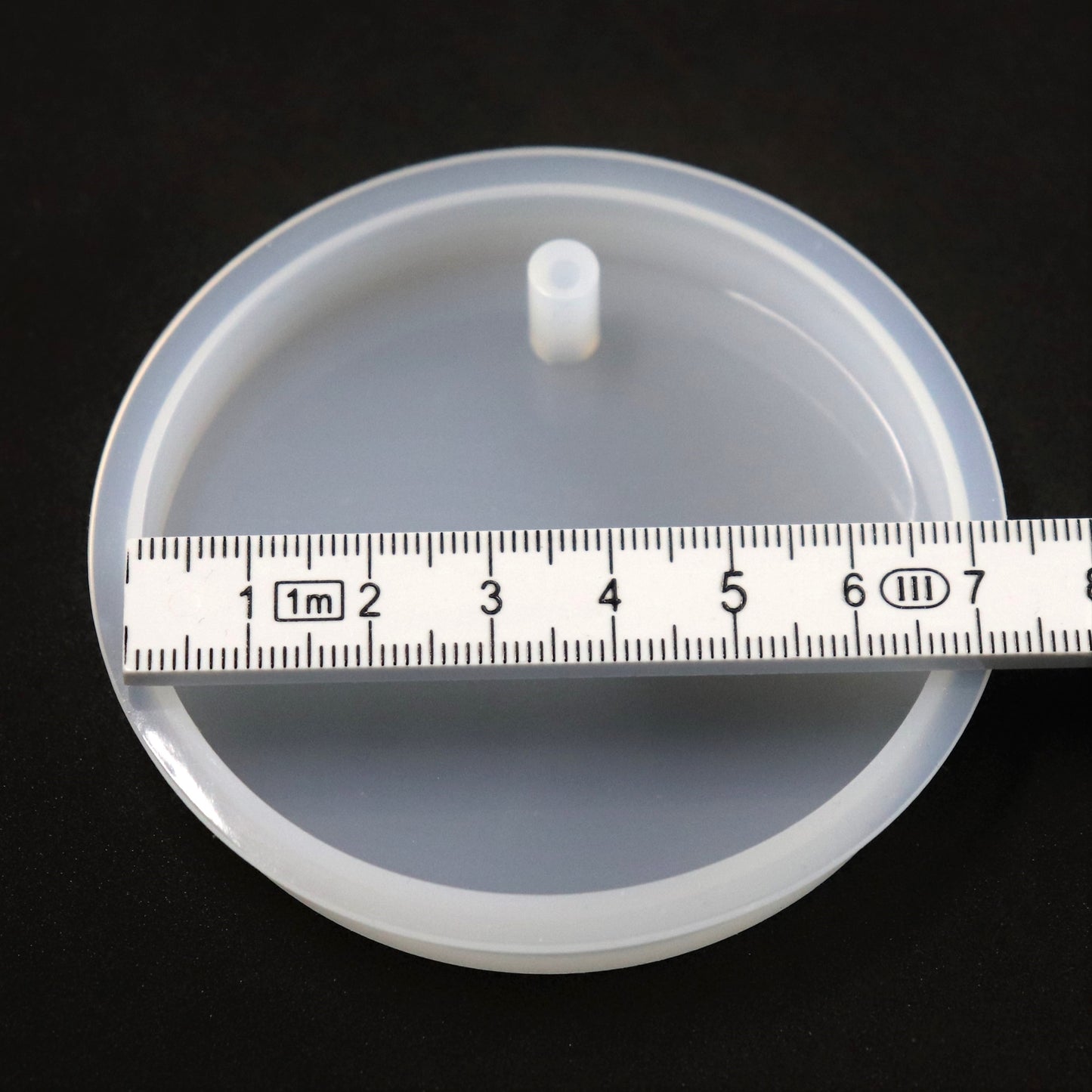 Silikonform Anhänger rund Gießform Mold flach für Raysin ca. 7 cm