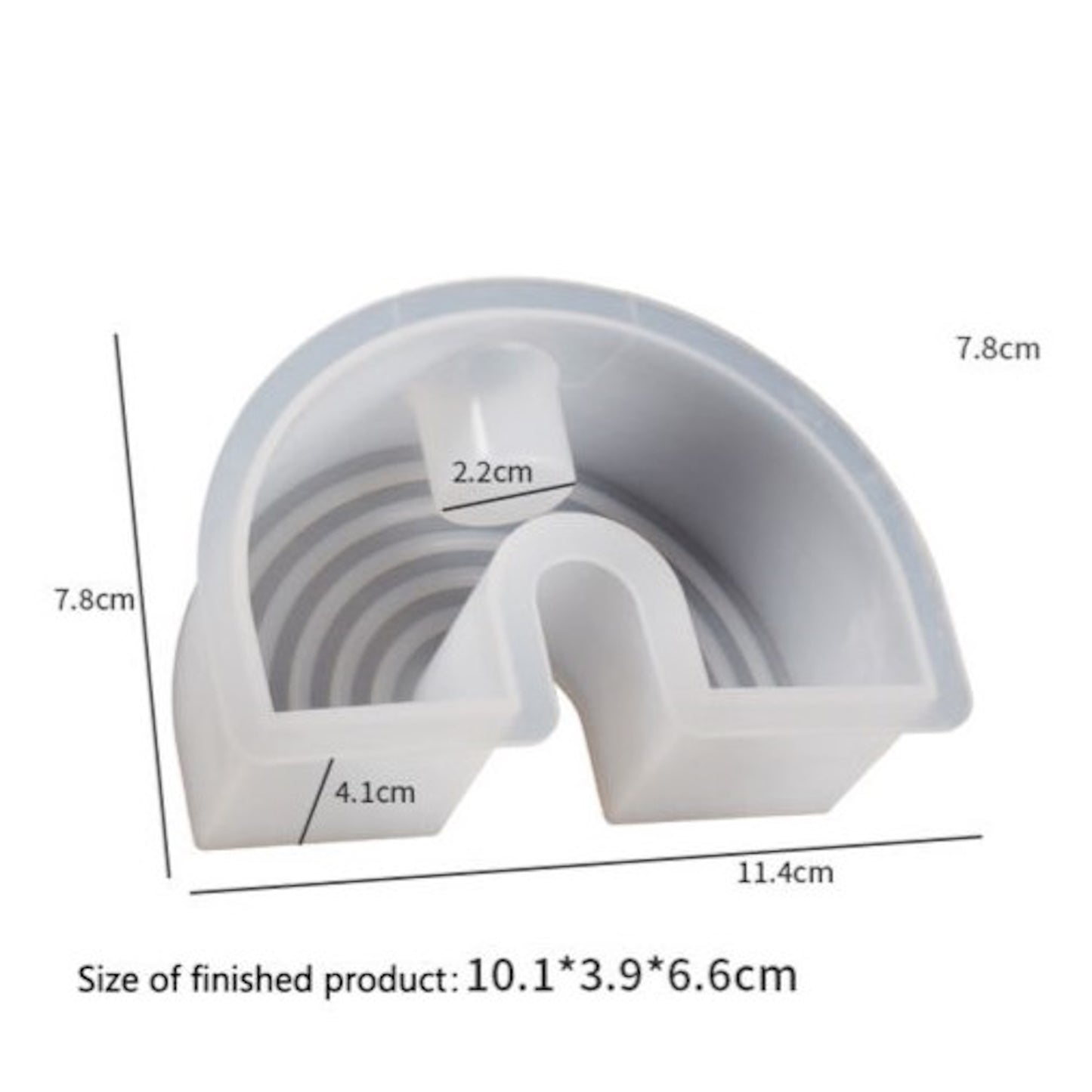 Silikonform Regenbogen gestreift Gießform Kerzenhalter für Raysin ca. 10 cm