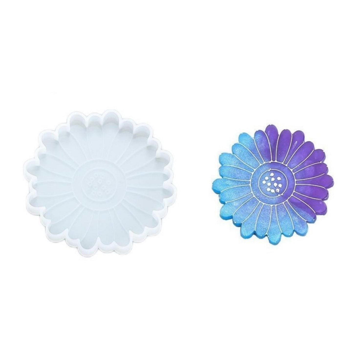 Silikonform Blume Untersetzer Gießform für Raysin, Epoxidharz Klein, ca. 10 cm