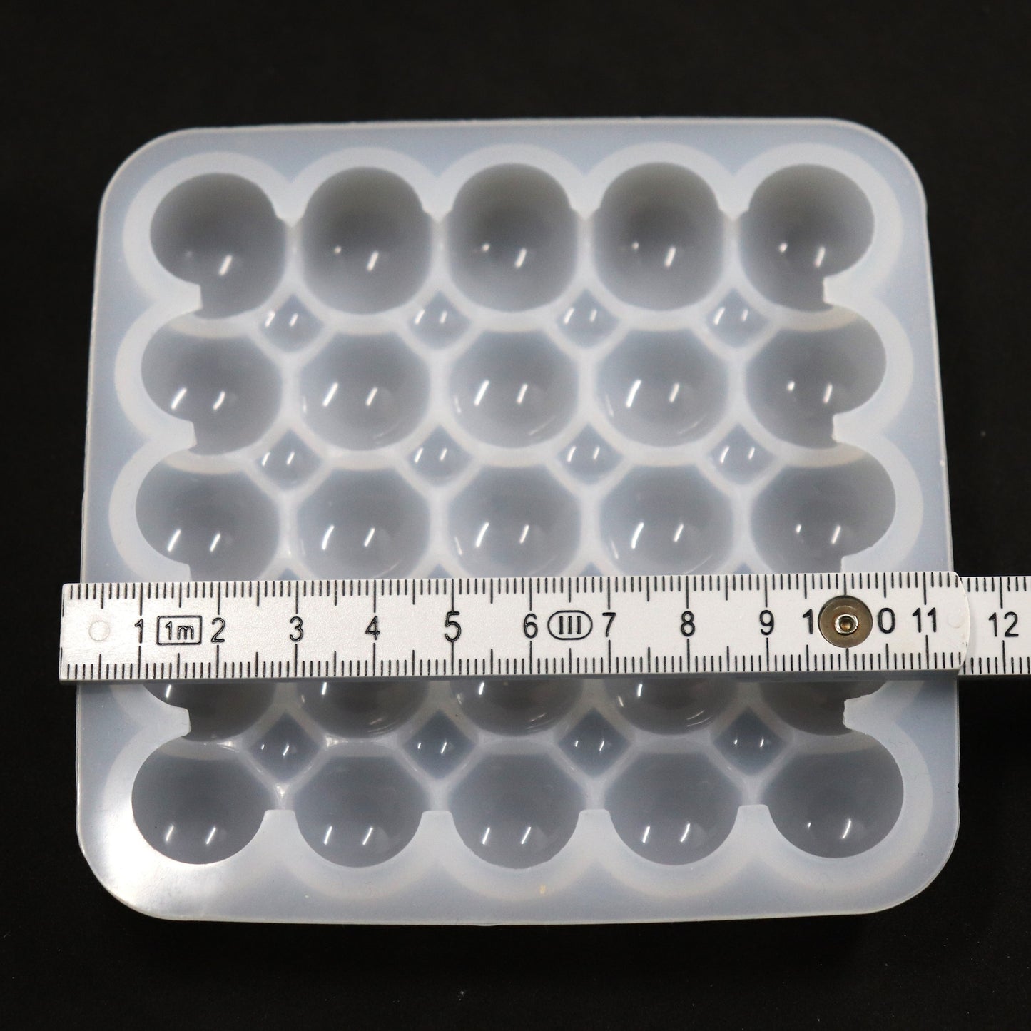 Silikonform Bubbles Rechteckige Untersetzer Gießform für Raysin, Resin oder Epoxidharz ca. 10 cm