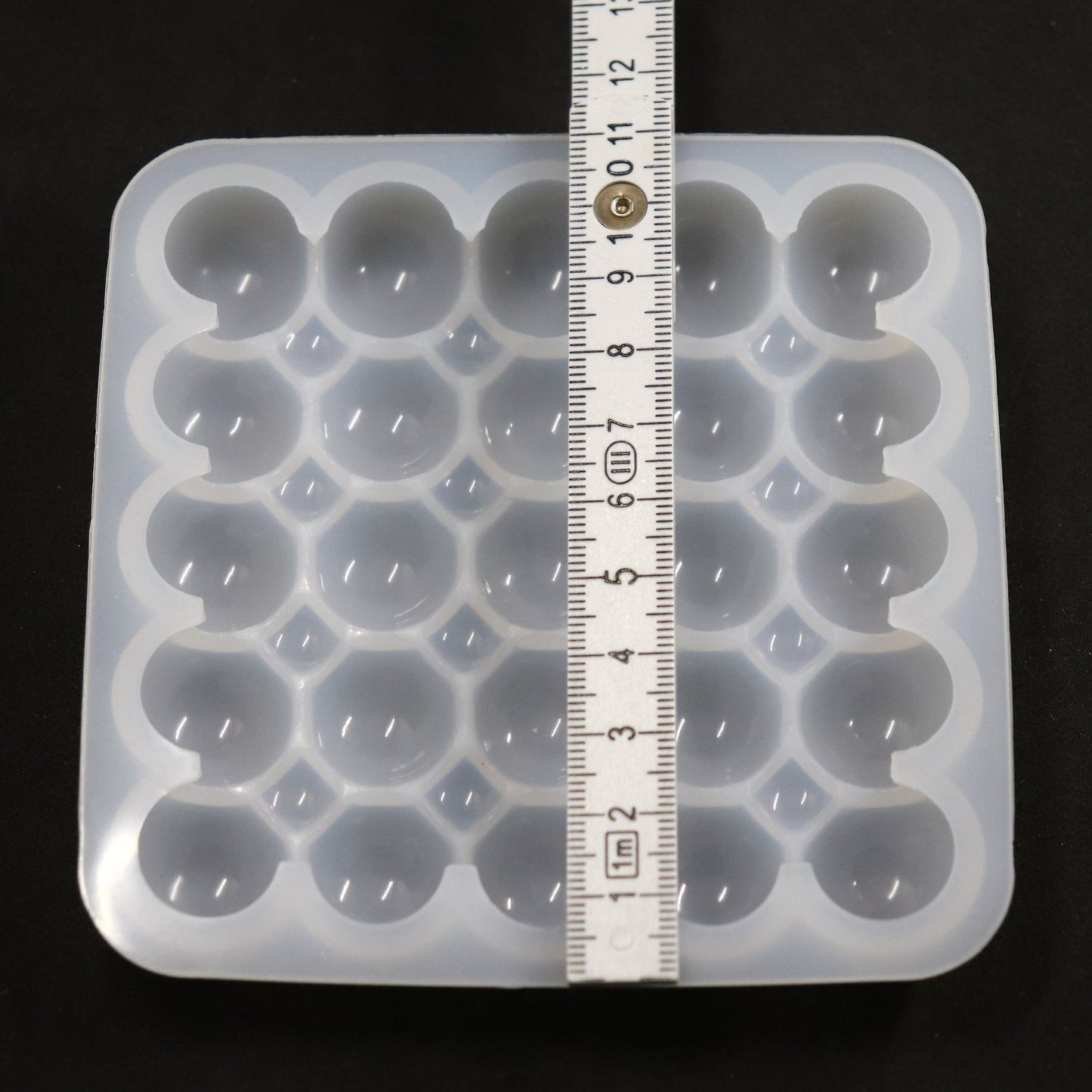 Silikonform Bubbles Rechteckige Untersetzer Gießform für Raysin, Resin oder Epoxidharz ca. 10 cm