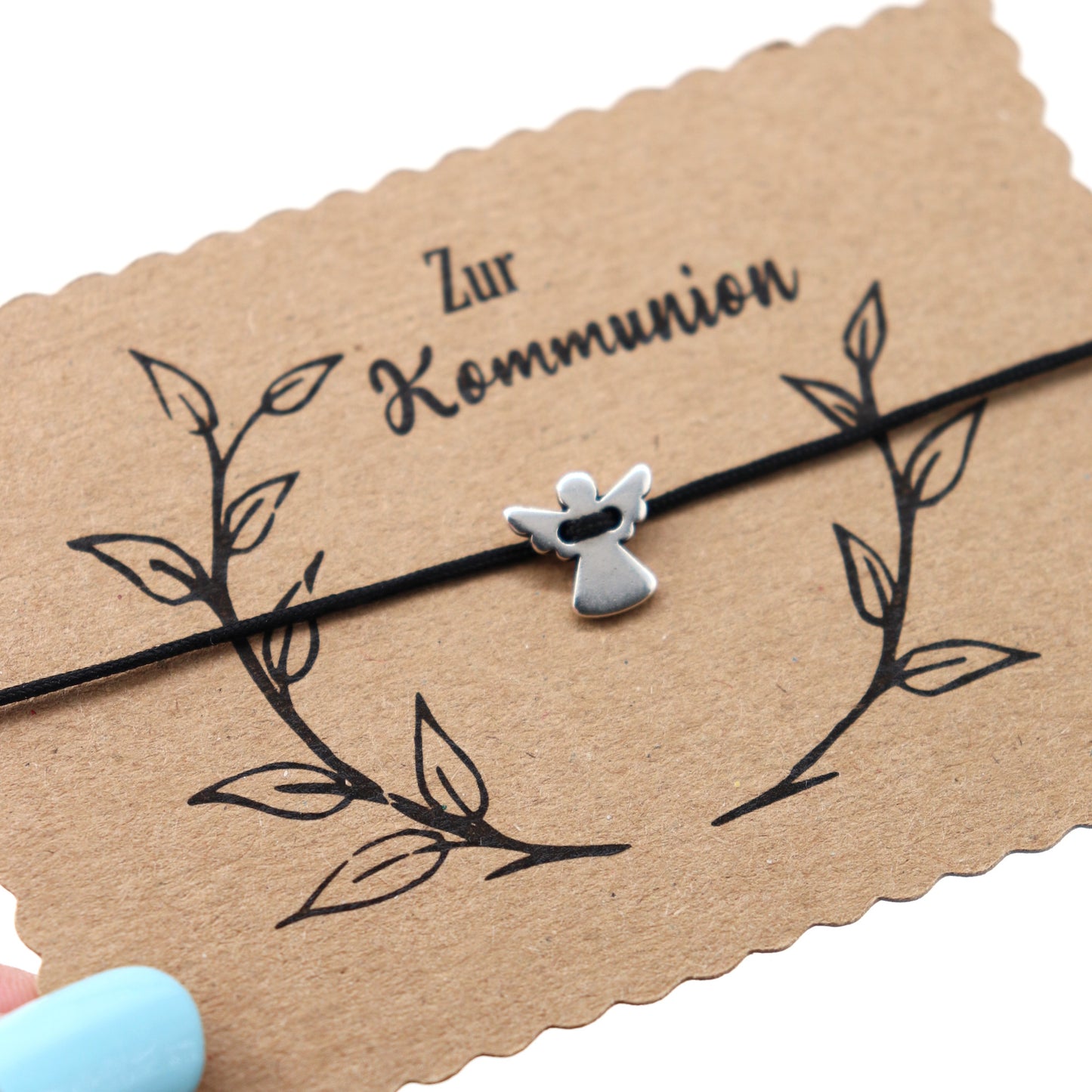 Engel Armband Zur Kommunion Glücksbringer verstellbar bis 27 cm