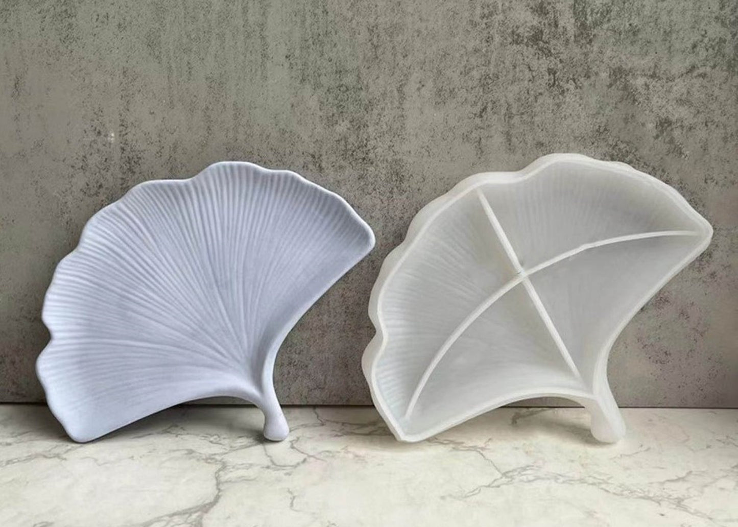 Silikonform Ginkgo Blatt Schale Gießform für Raysin ca. 17,5 x 13,5cm