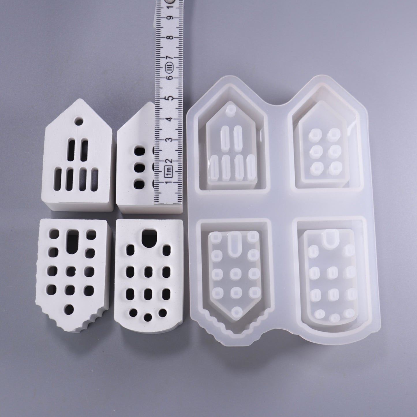 Gießformen mini Häuser für Gießpulver