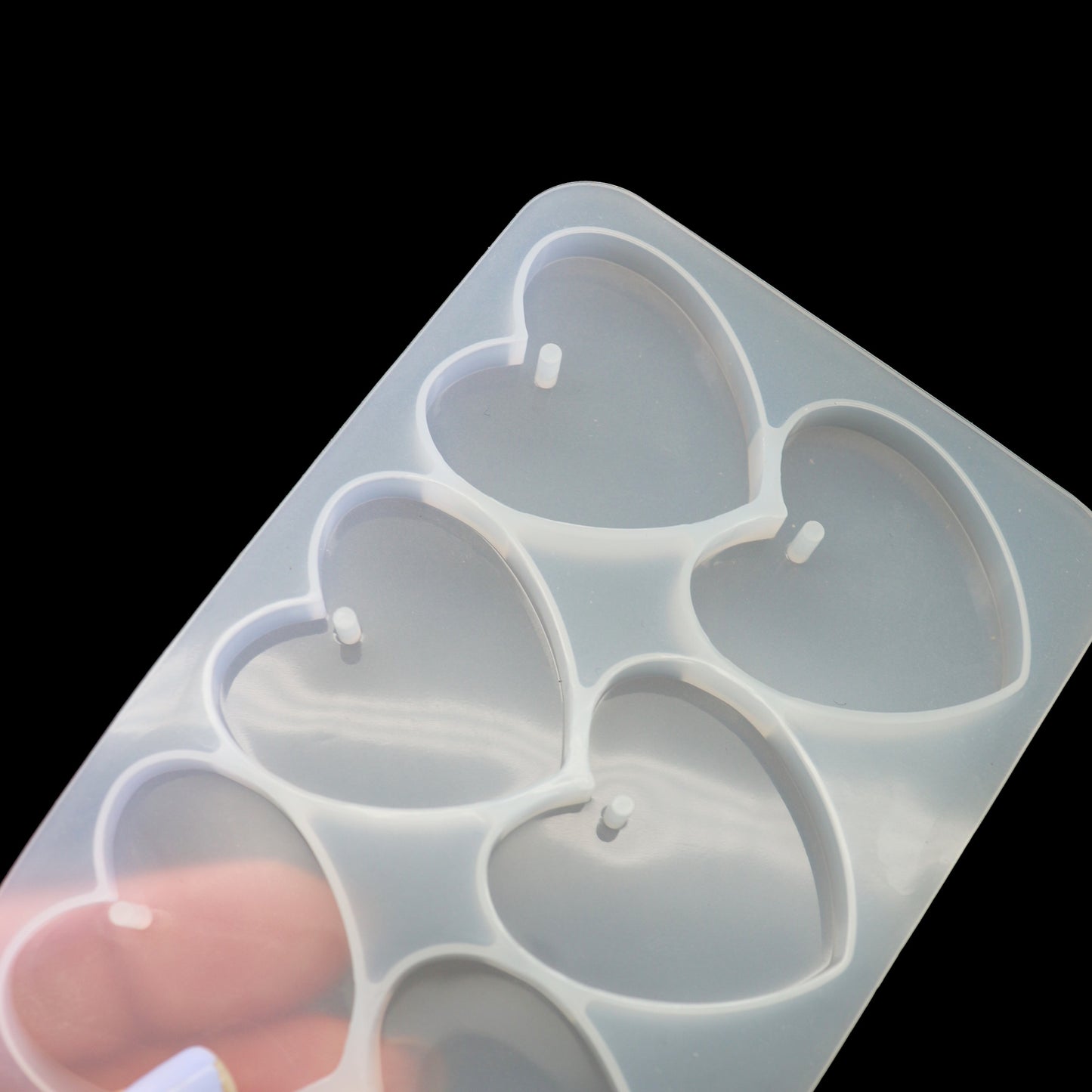 Silikonform Herz Anhänger Gießform flach für Epoxidharz, Raysin ca. 3,5 x 3,5 cm