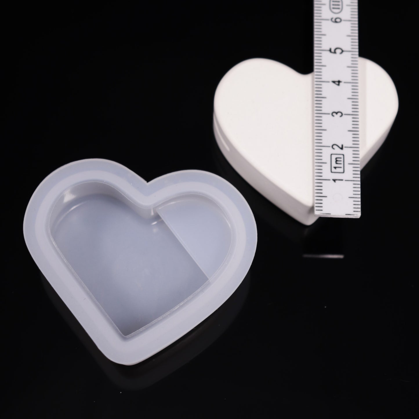 Silikonform Herz Gießform Kartenhalter Platzhalter für Raysin ca. 5 cm