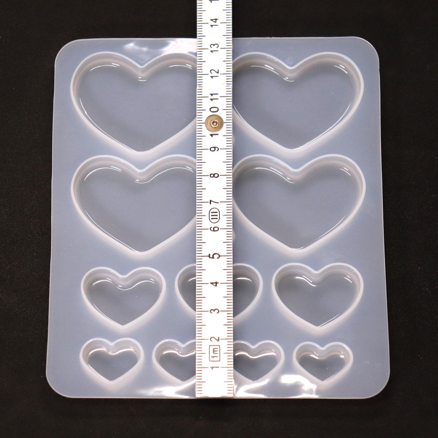 Silikonform Herzen Gießform Cabochons für Resin, Raysin ca. 1 bis 5 cm