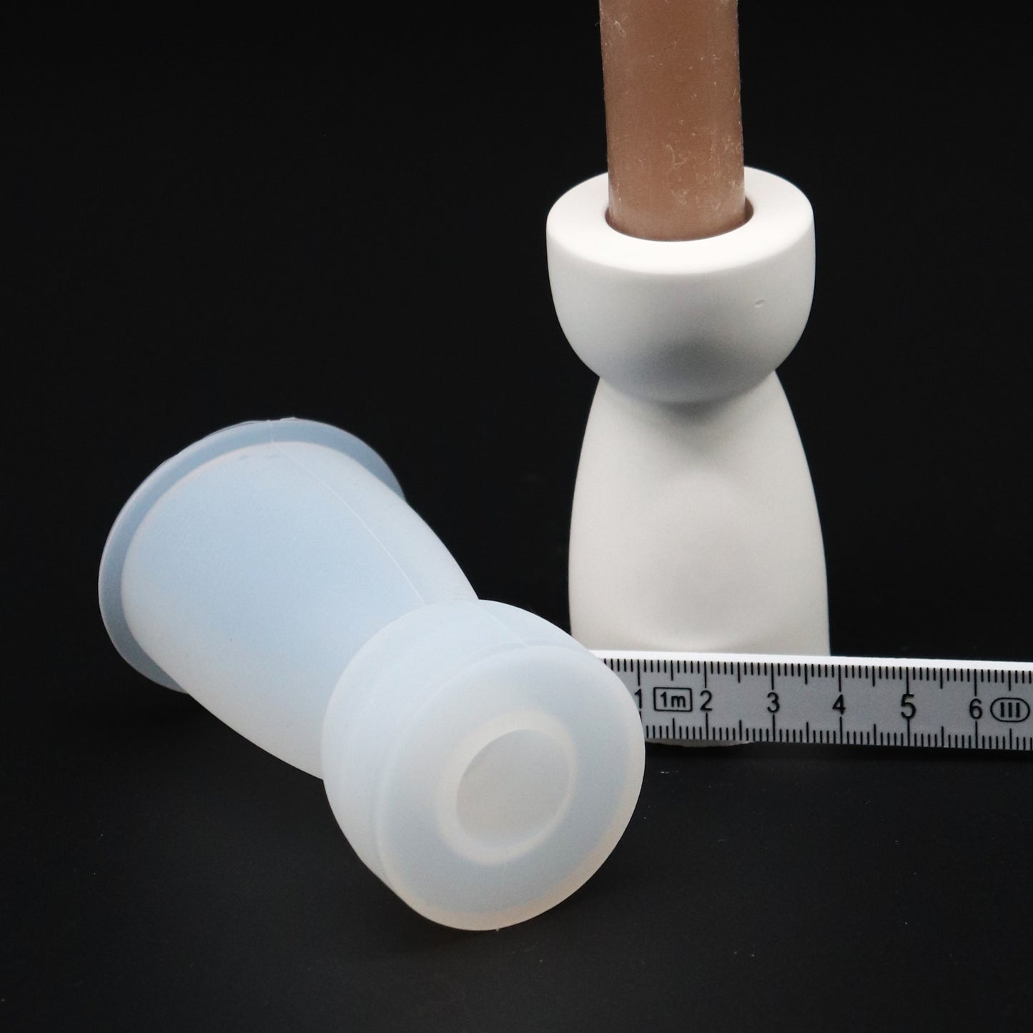 Silikonform Kerzenhalter Gießform für Raysin ca. 8 cm für Stabkerzen