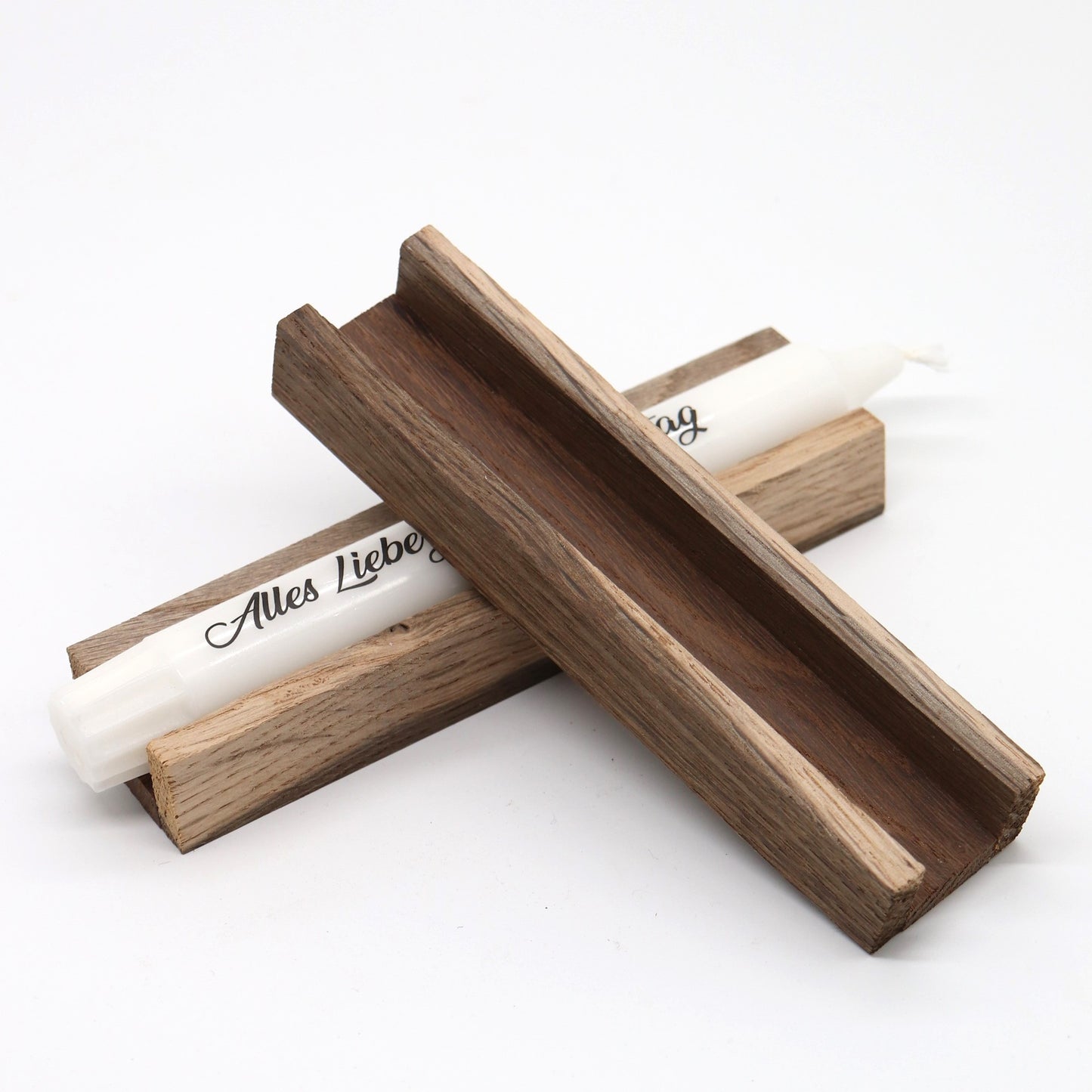 Kerzenverpackung Holz Rohlinge Holzverpackung aus Räuchereiche für eine Kerze