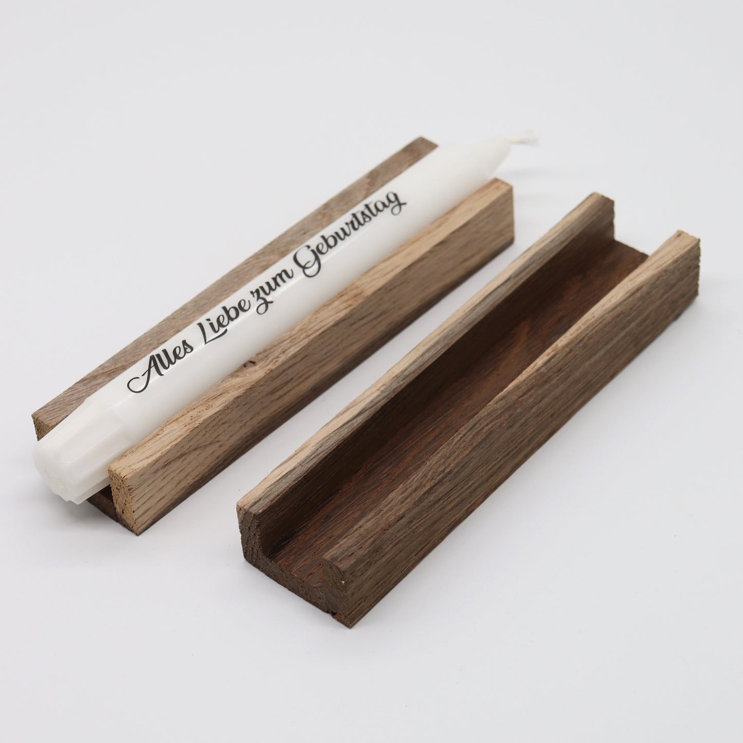 Kerzenverpackung Holz Rohlinge Holzverpackung aus Räuchereiche für eine Kerze