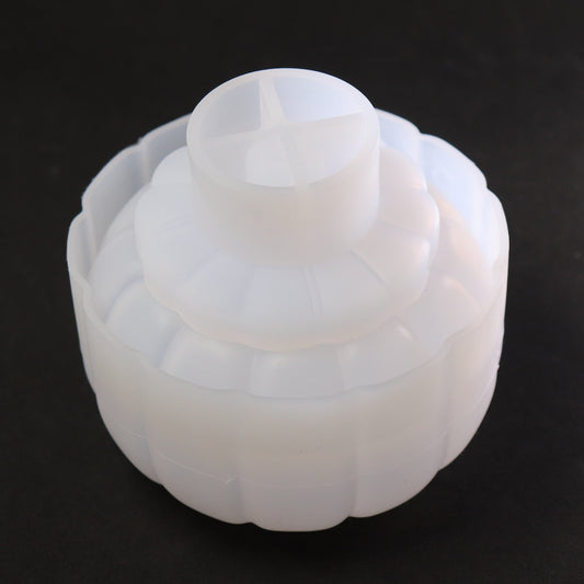 Silikonform 3D Kürbis mit Deckel Gießform für Epoxidharz, Raysin ca. 10 cm