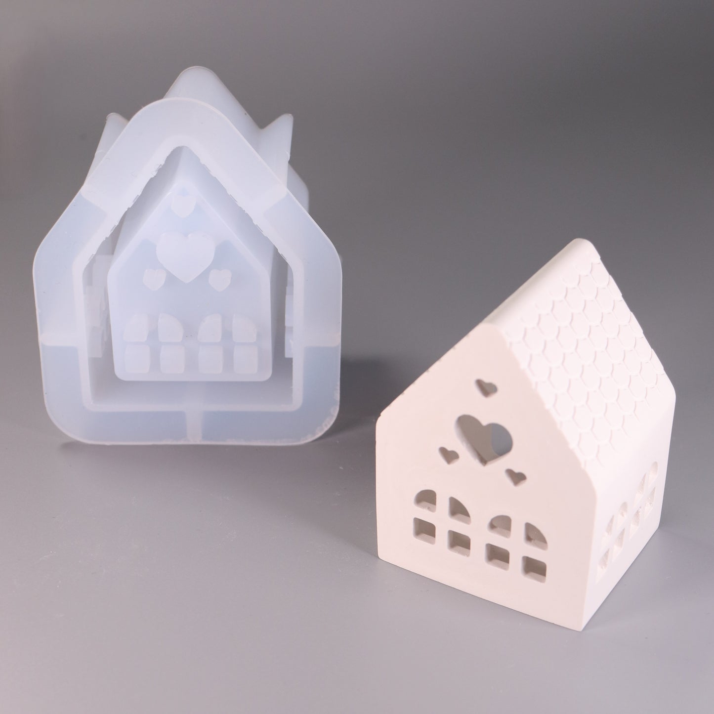 Silikonform Lichthaus kleines Haus für LED Licht Dekoration ca. 7,5 x 5,5 x 5 cm