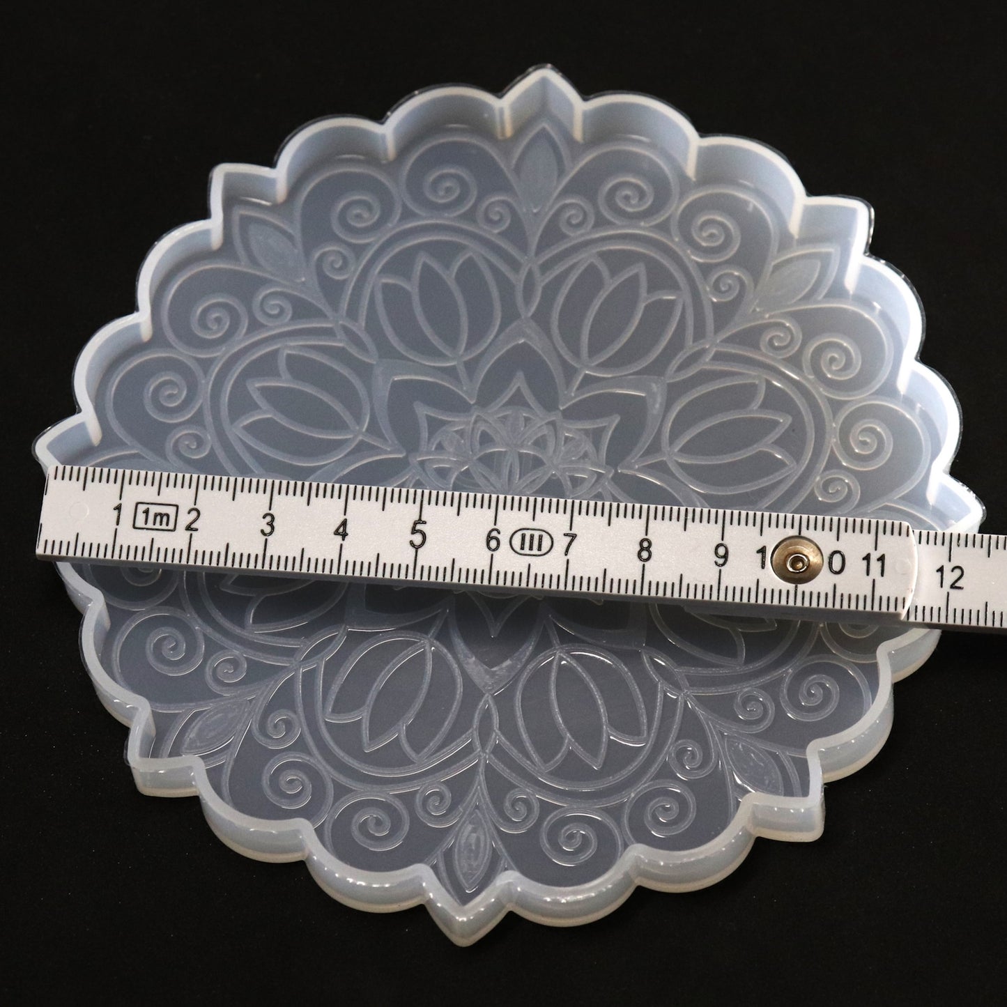 Silikonform Mandala Blume Untersetzer Gießform für Raysin Epoxidharz ca. 12 cm
