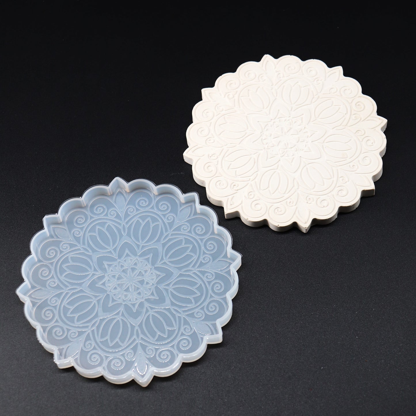 Silikonform Mandala Blume Untersetzer Gießform für Raysin Epoxidharz ca. 12 cm