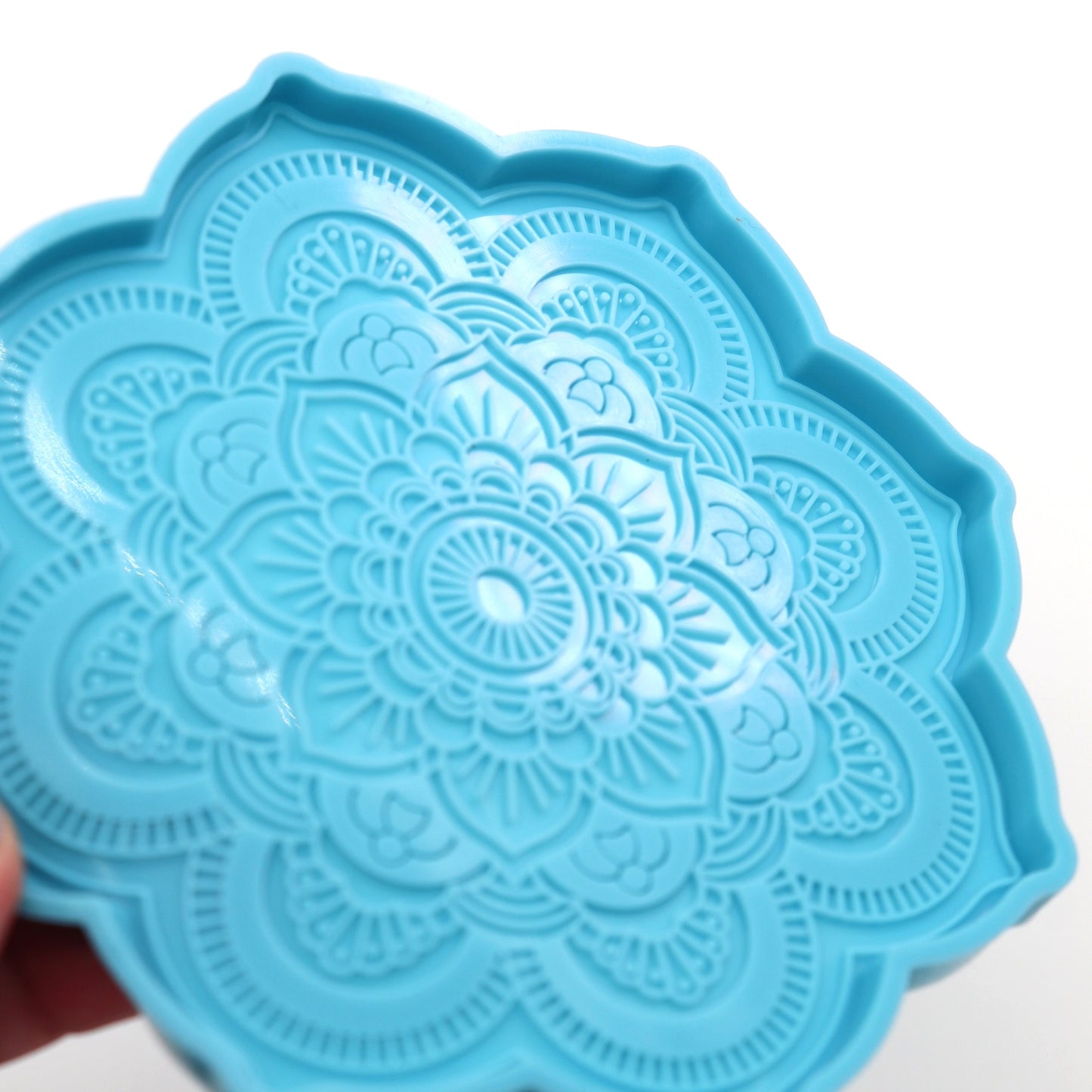 Silikonform Mandala Blume Untersetzer Gießform Resin, Raysin Epoxidharz ca. 11,5 cm