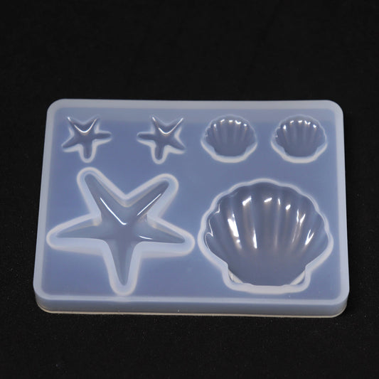 Silikonform Muscheln und Seestern maritime Deko Gießform für Epoxidharz