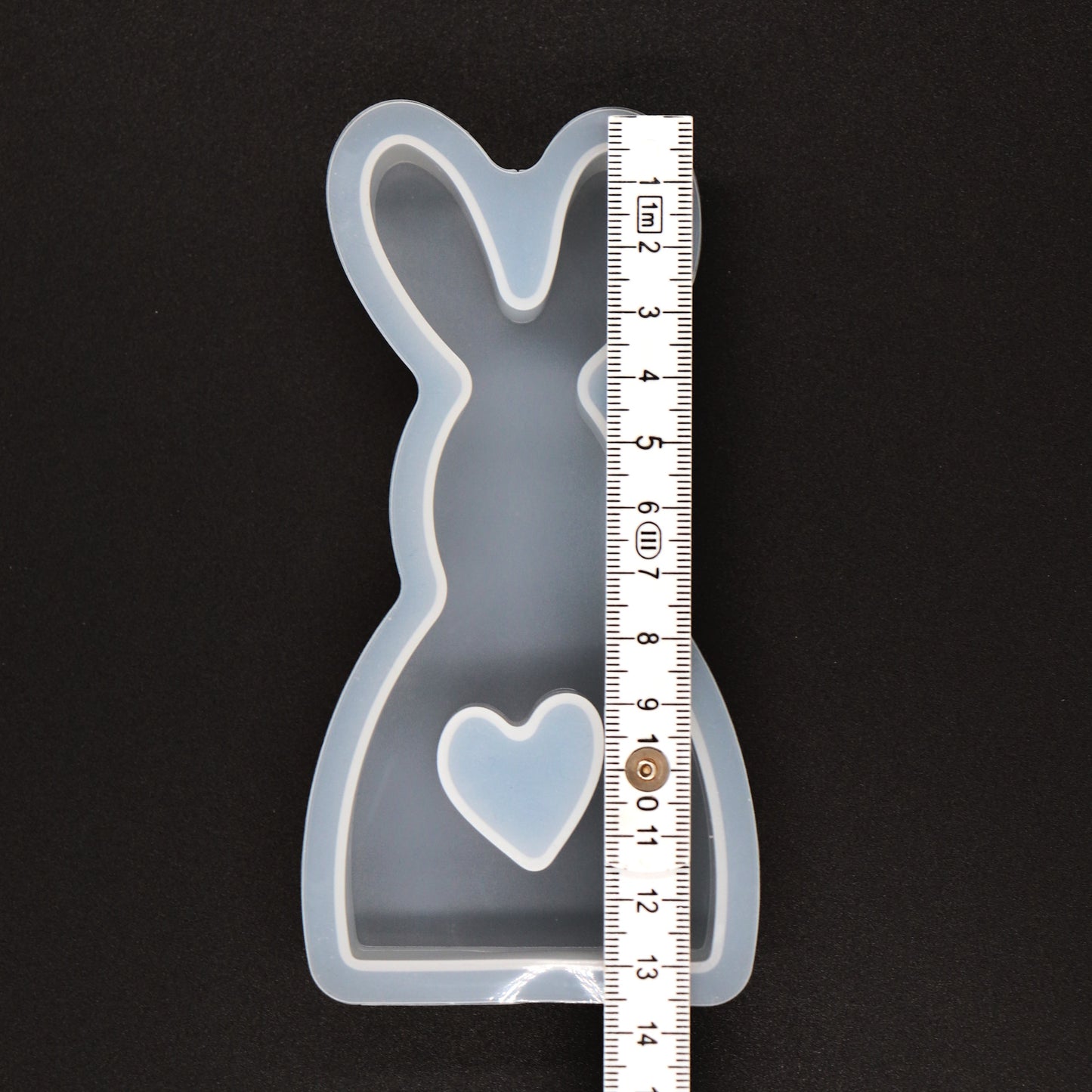 Silikonform Hase mit Herz Gießform Ostern Kaninchen Deko für Raysin ca. 12,5 cm