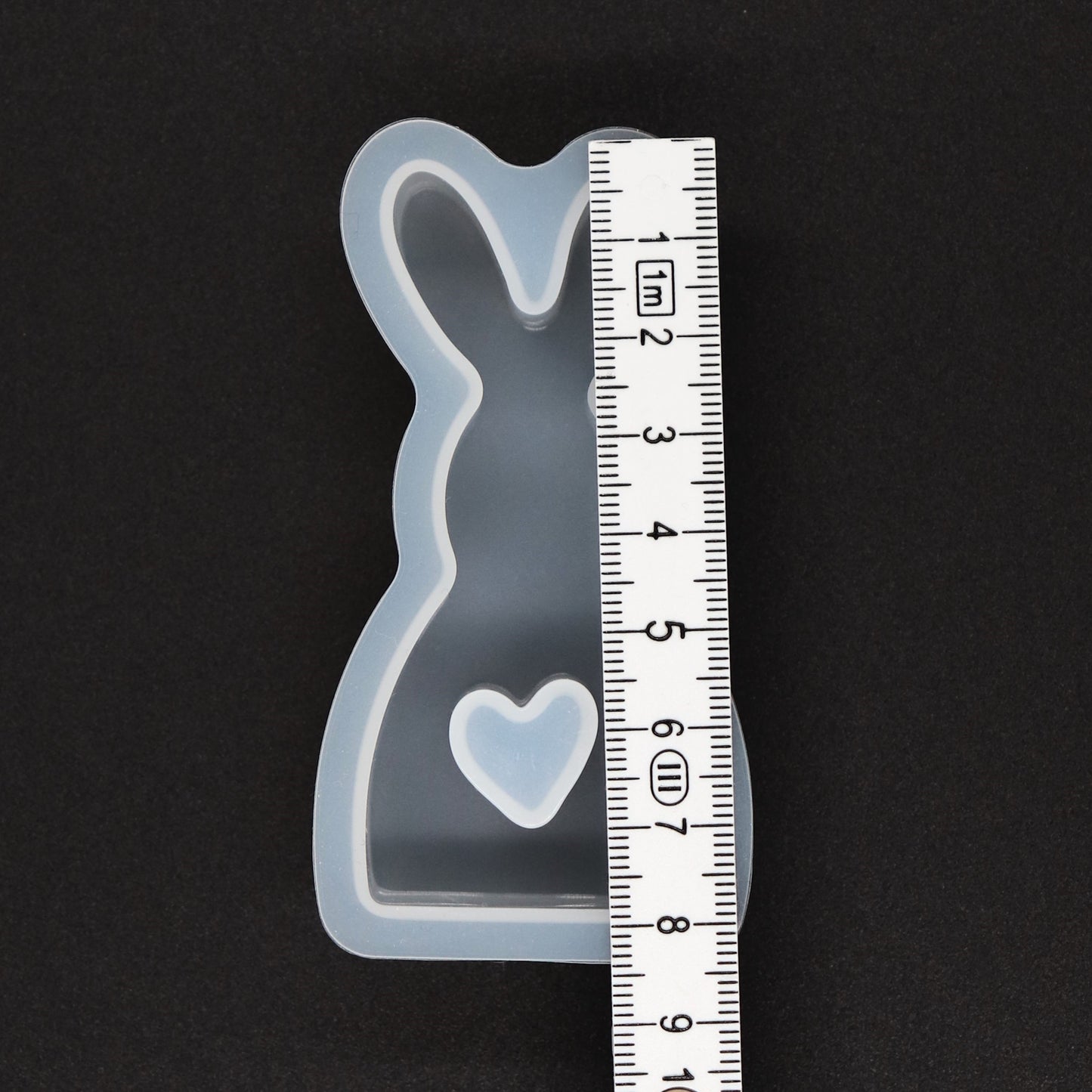 Silikonform Hase mit Herz Gießform Ostern Kaninchen Deko für Raysin ca. 7,5 cm