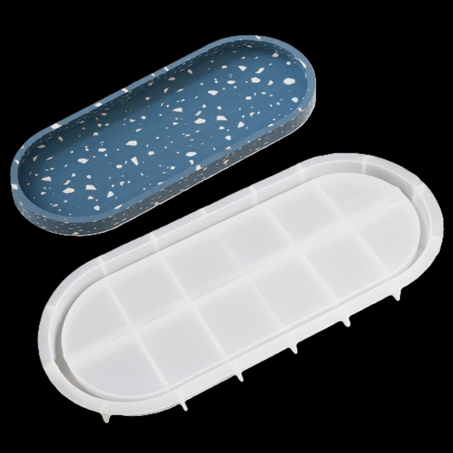 Silikonform mit Rand Tablett Oval XL 30 cm x 12 cm