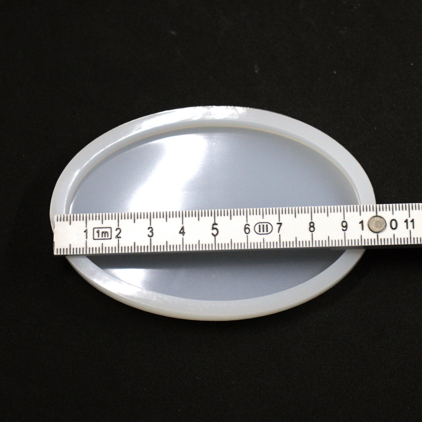 Flache ovale Schild Silikonform Gießform für Raysin, Epoxidharz ca. 9,2 x 5,8 cm