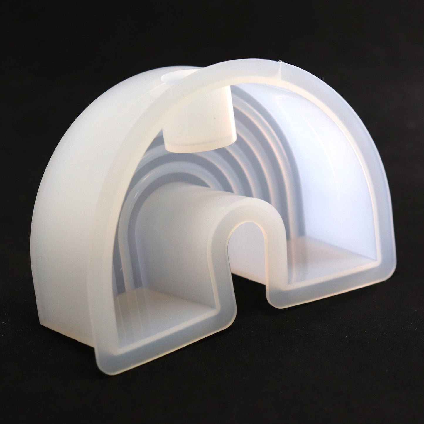 Silikonform Regenbogen gestreift Gießform Kerzenhalter für Raysin ca. 10 cm