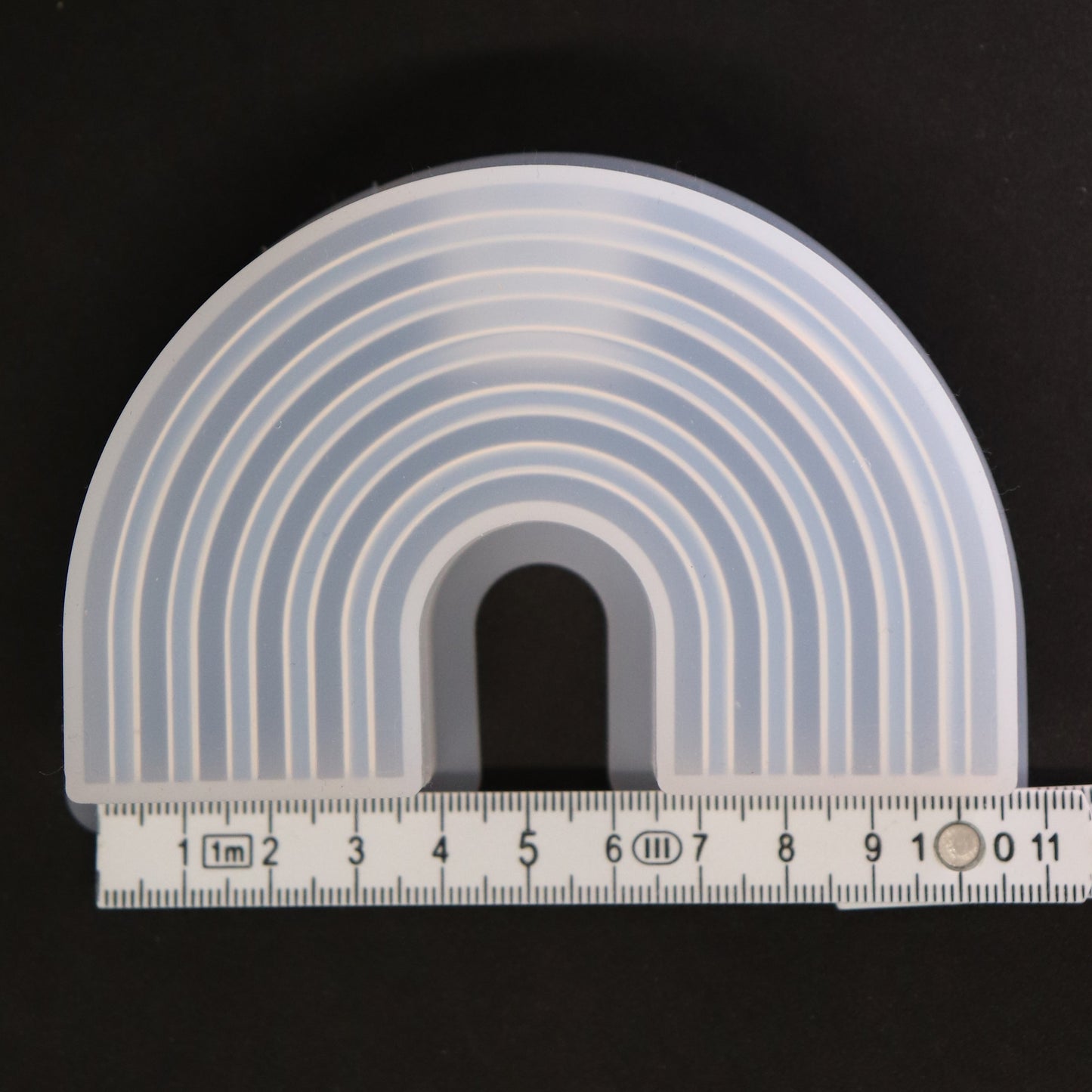 Silikonform Regenbogen gestreift Gießform Kerzenhalter für Raysin ca. 10 cm