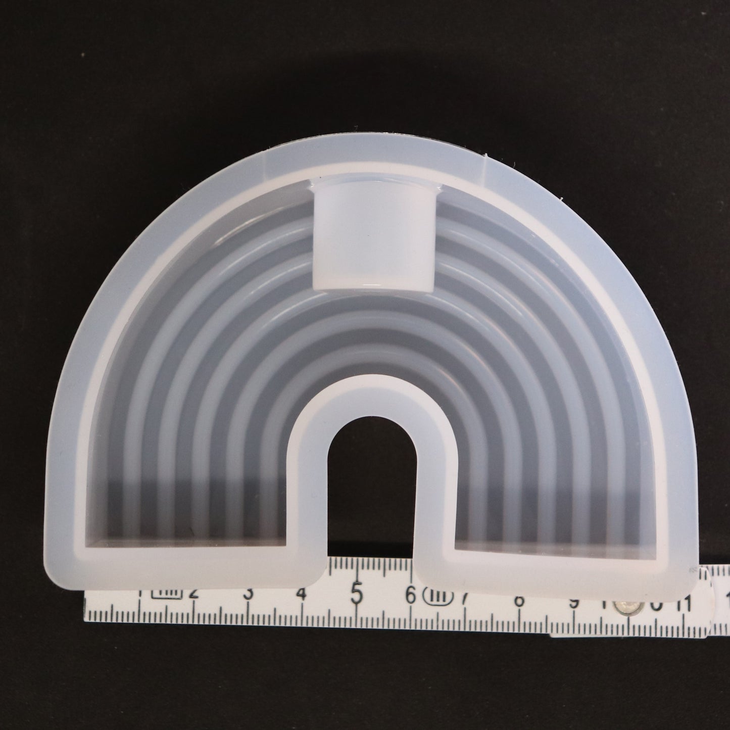 Silikonform Regenbogen gestreift Gießform Kerzenhalter für Raysin ca. 10 cm