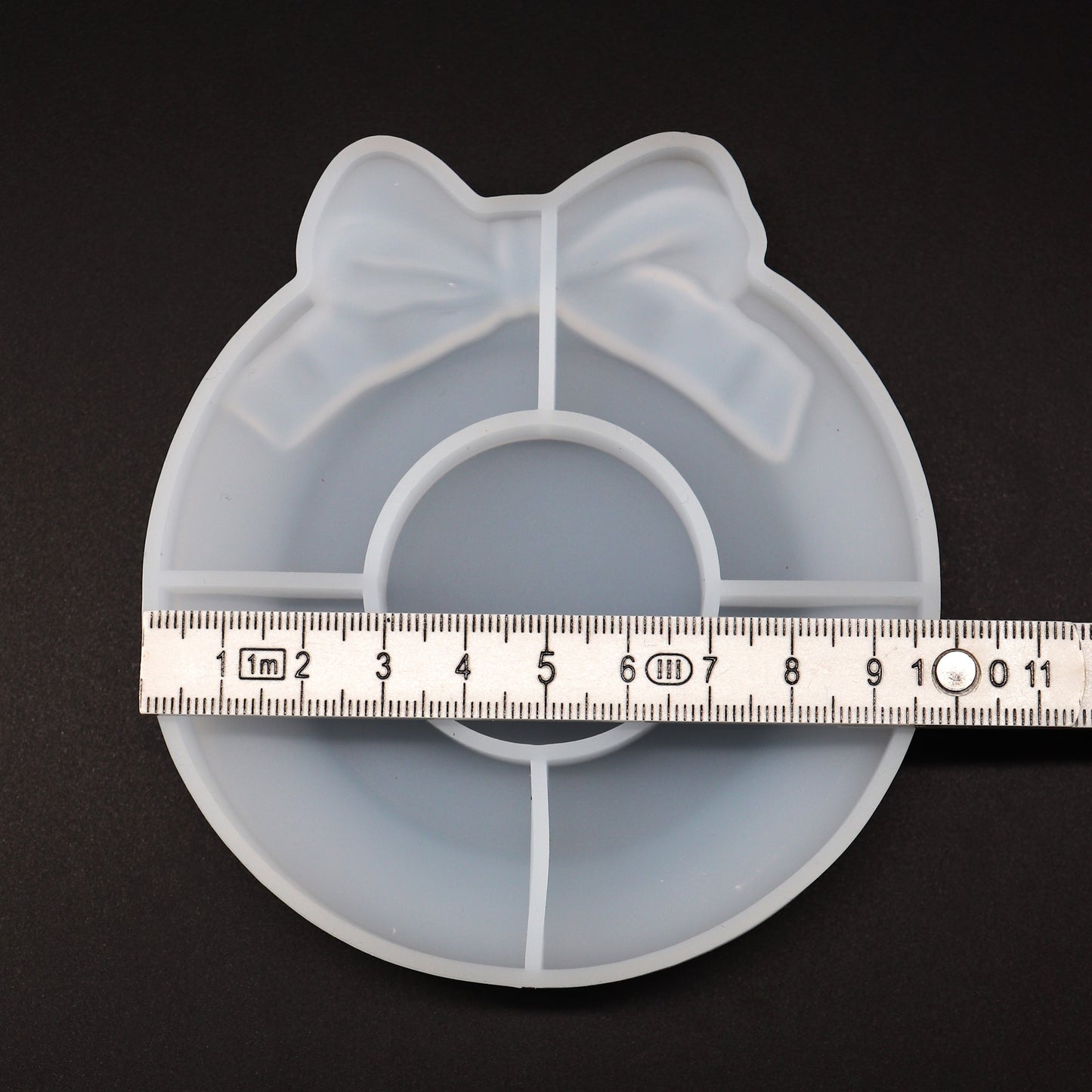 Silikonform Schmuck Schale mit Schleife Gießform für Raysin ca. 10 x 9,5 cm