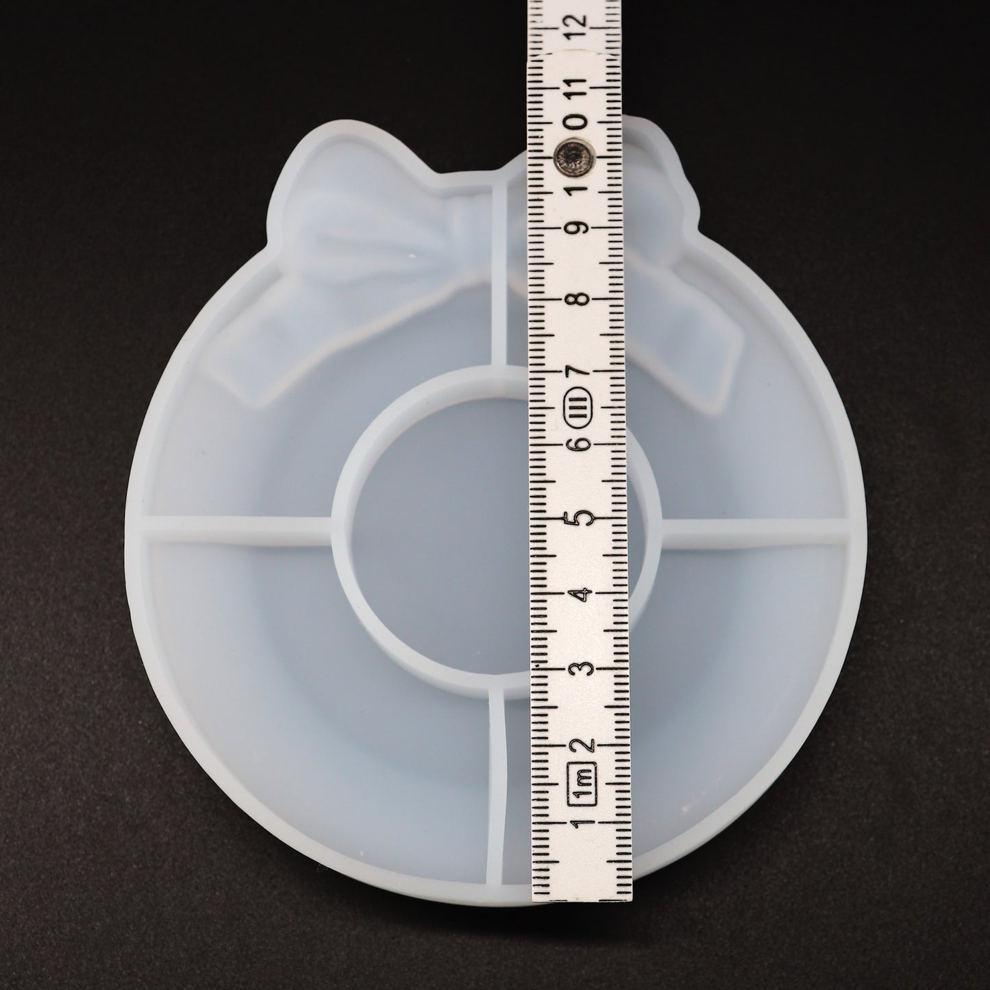 Silikonform Schmuck Schale mit Schleife Gießform für Raysin ca. 10 x 9,5 cm