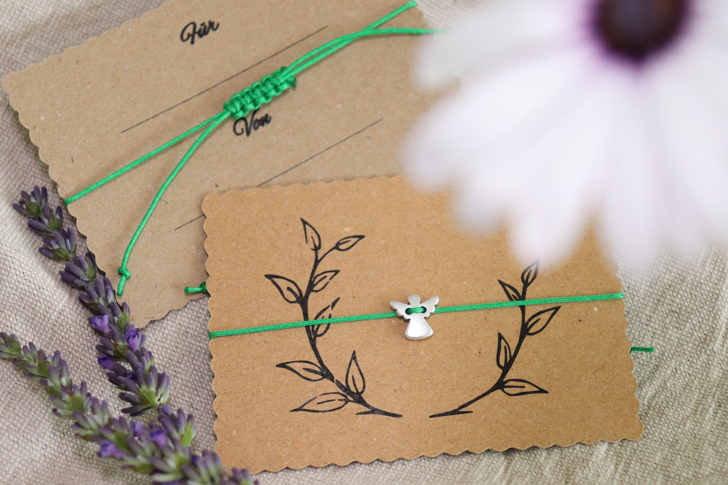 boasicea Schutzengel Glücksbringer Glücksarmband Silber, bis 27 cm - Grün