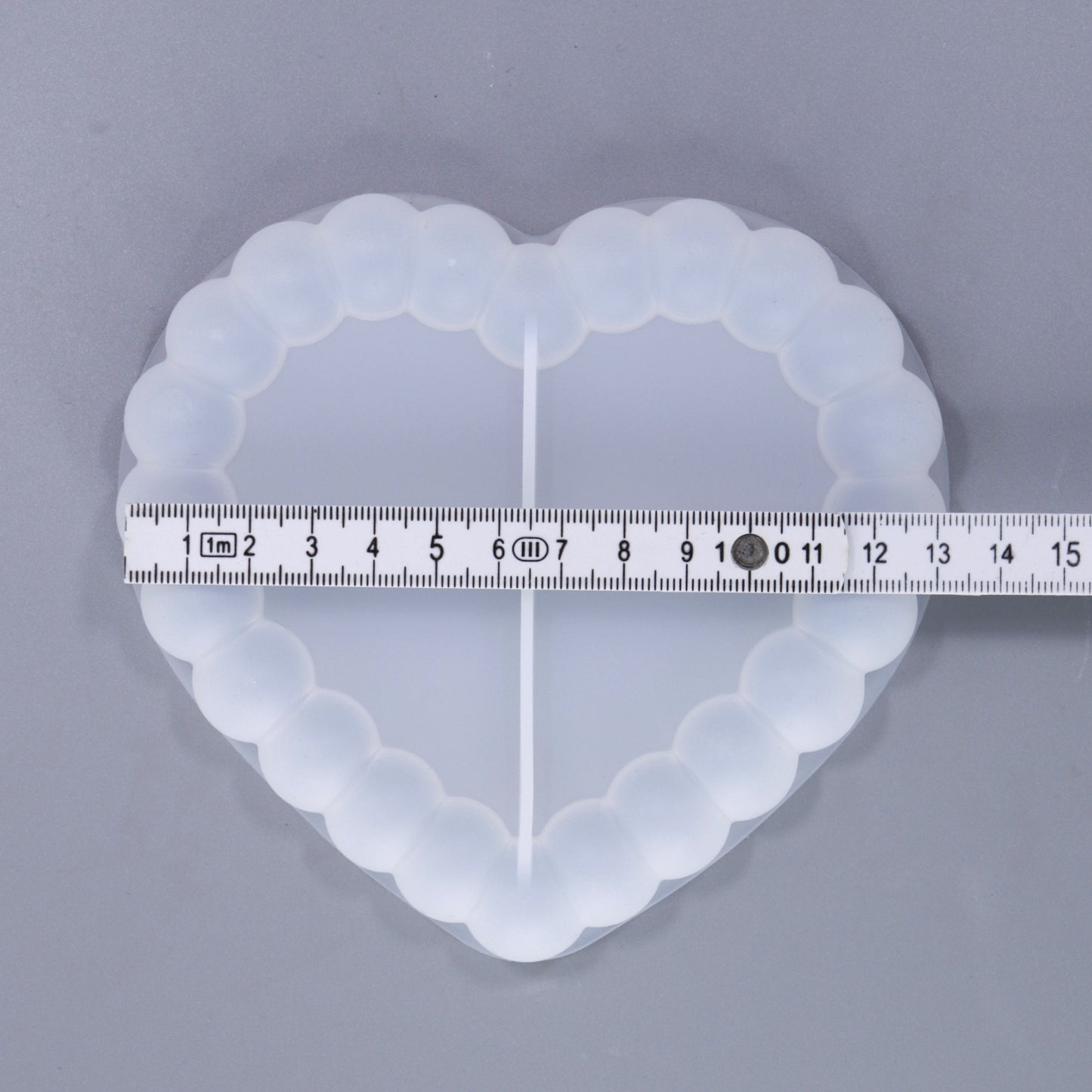 Silikonform Herz Bubbles Untersetzer Kerzenteller Gießform ca. 13 x 12,5 cm