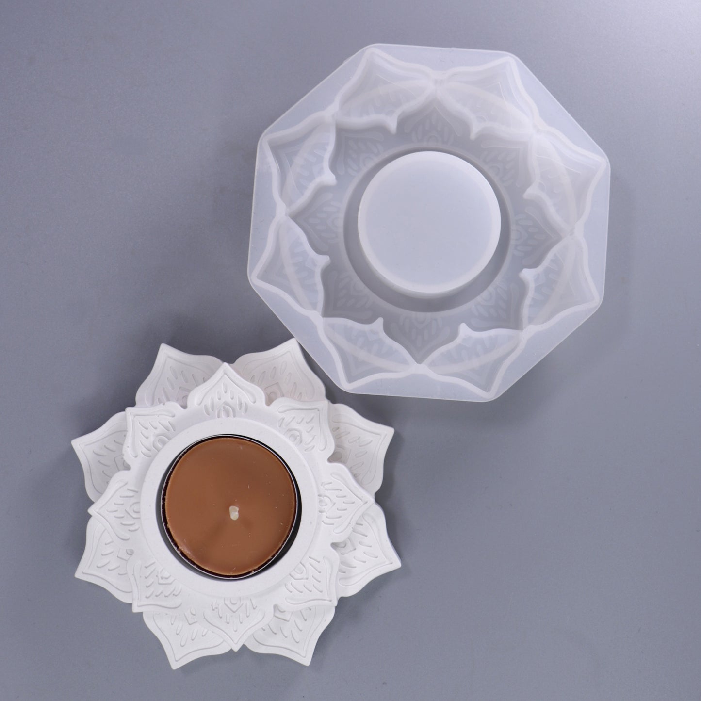 Gießformen Teelicht Halter ca. zehn cm in form von Lotusblüte