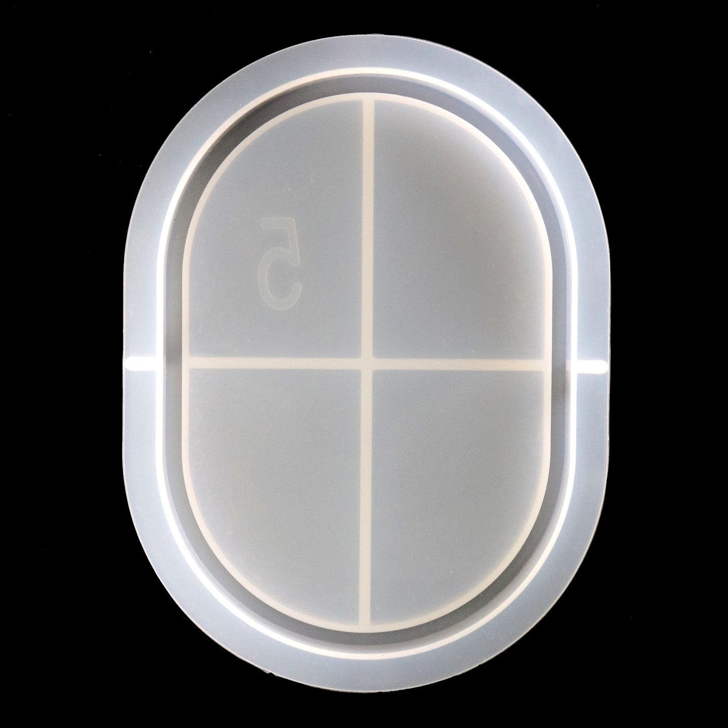 Silikonform Ovale Tablett ca. 14,5 cm x 10,5 cm mir rand