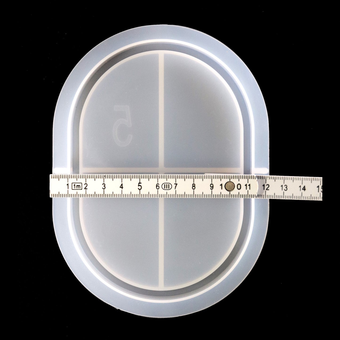 Silikonform Ovale Tablett Form mit Rand für Epoxidharze oder Gießpulver ca 14 cm