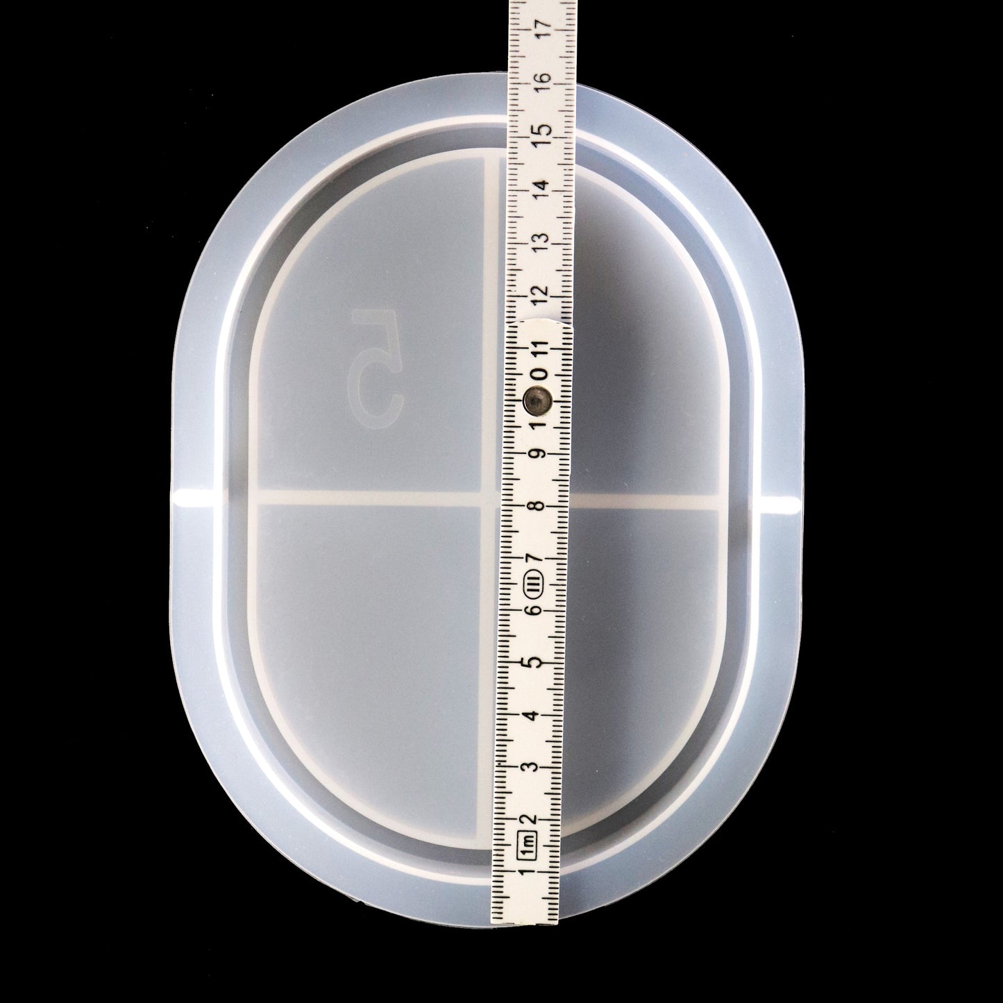 Silikonform Ovale Tablett Form mit Rand für Epoxidharze oder Gießpulver ca 14 cm