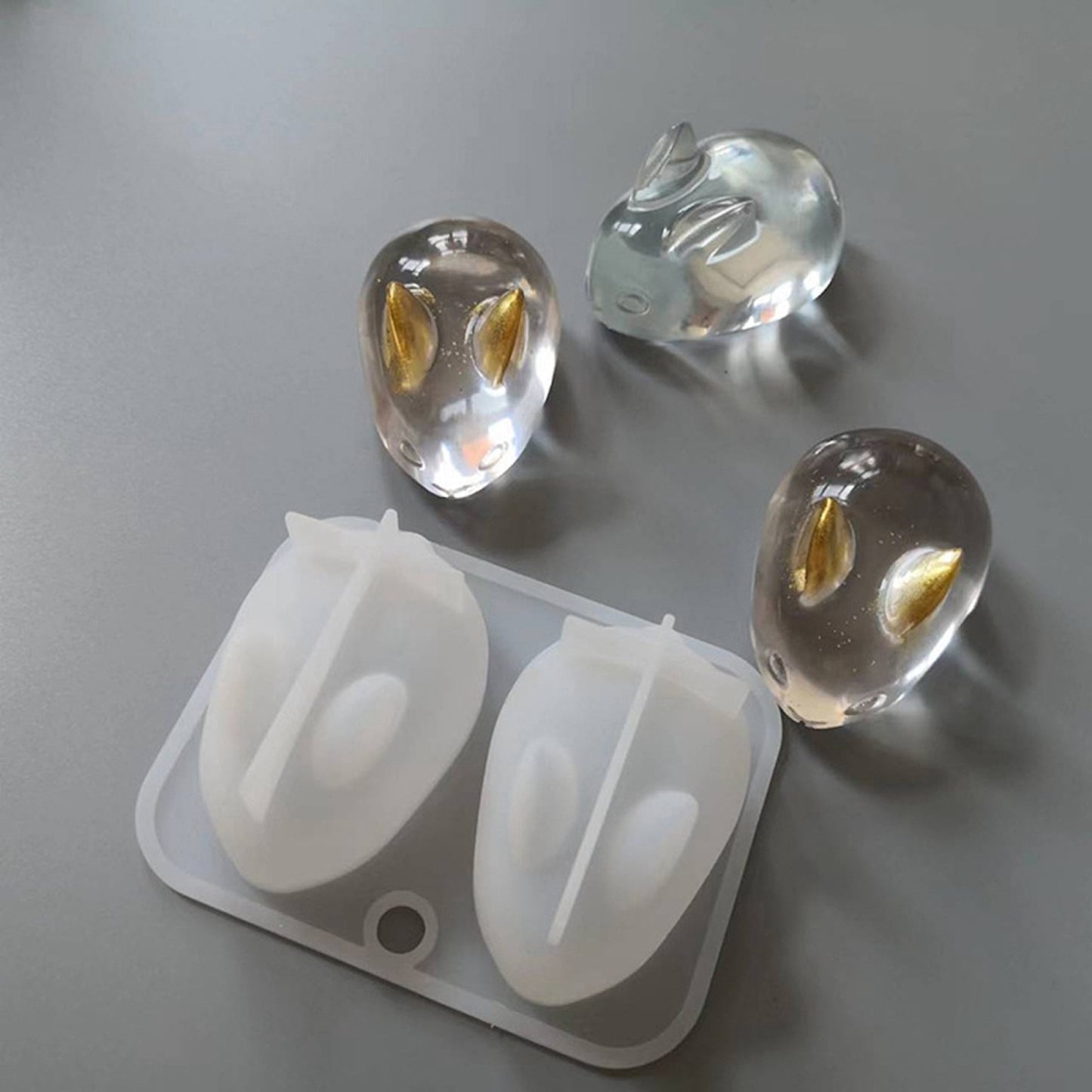 Silikonform 3D Hase Osterhase Gießform Ostern Kaninchen Deko 5 x 3,5 cm