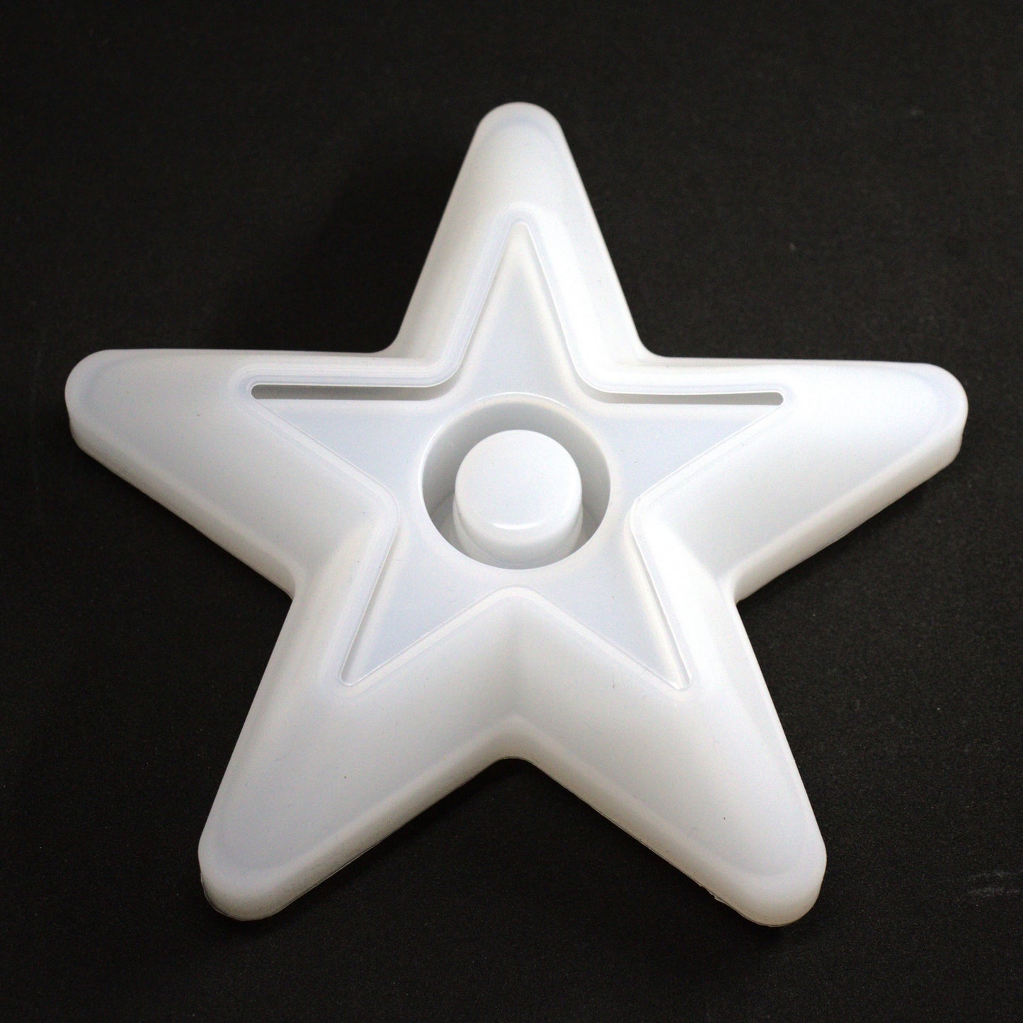Silikonform Stabkerzen Stern Teller Kerzenhalter Gießform für Raysin ca. 14 cm