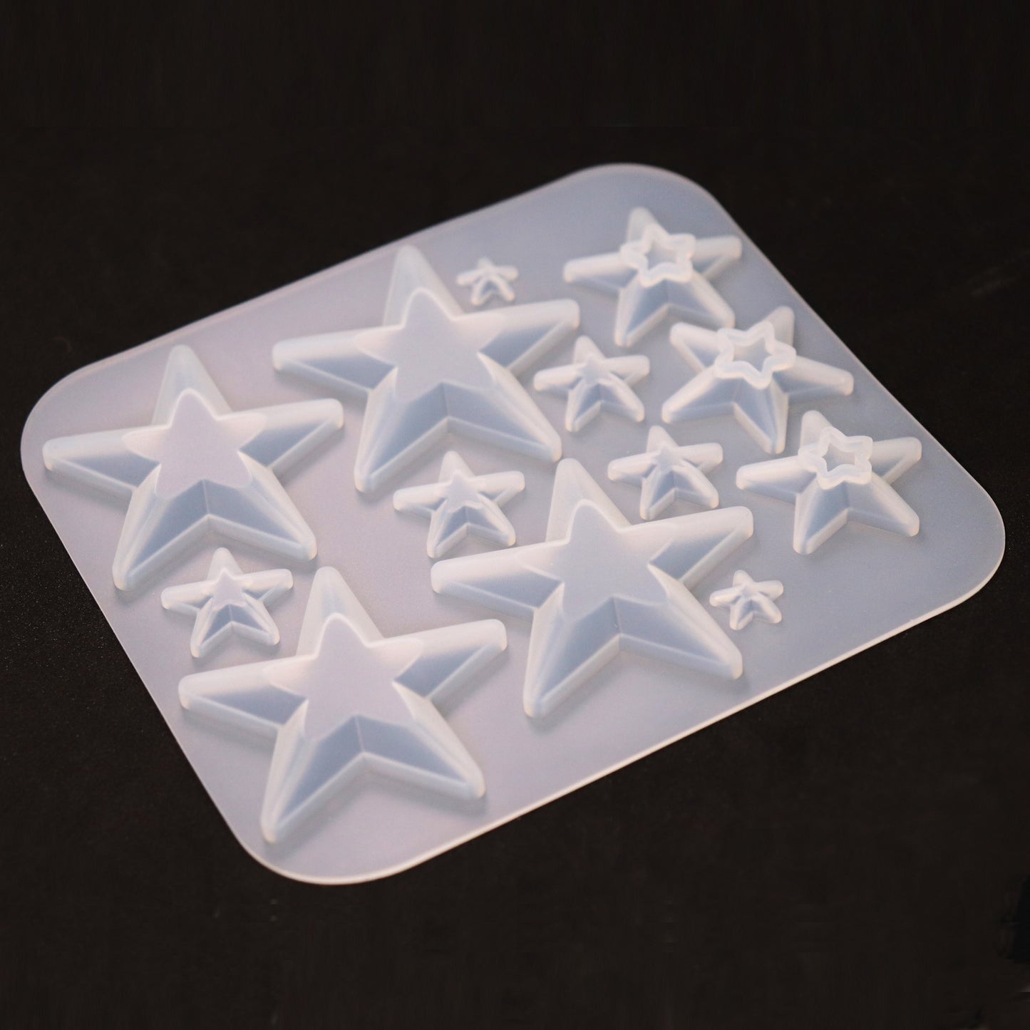 Silikonform Sterne Cabochons Gießform für Resin, Raysin ca. 1 bis 5 cm