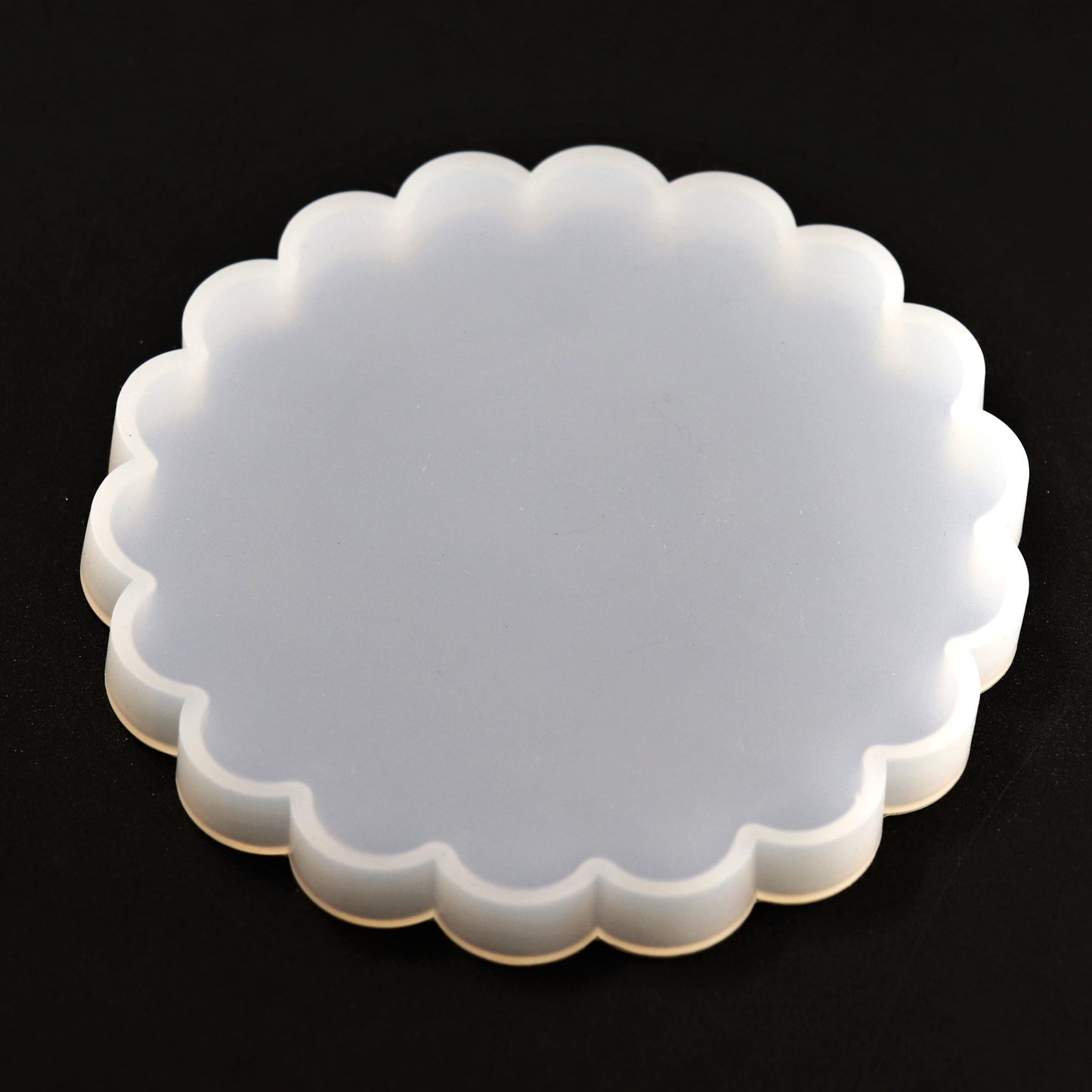 Silikonform rund geriffelt Tablett Untersetzer Gießform ca. 14 cm