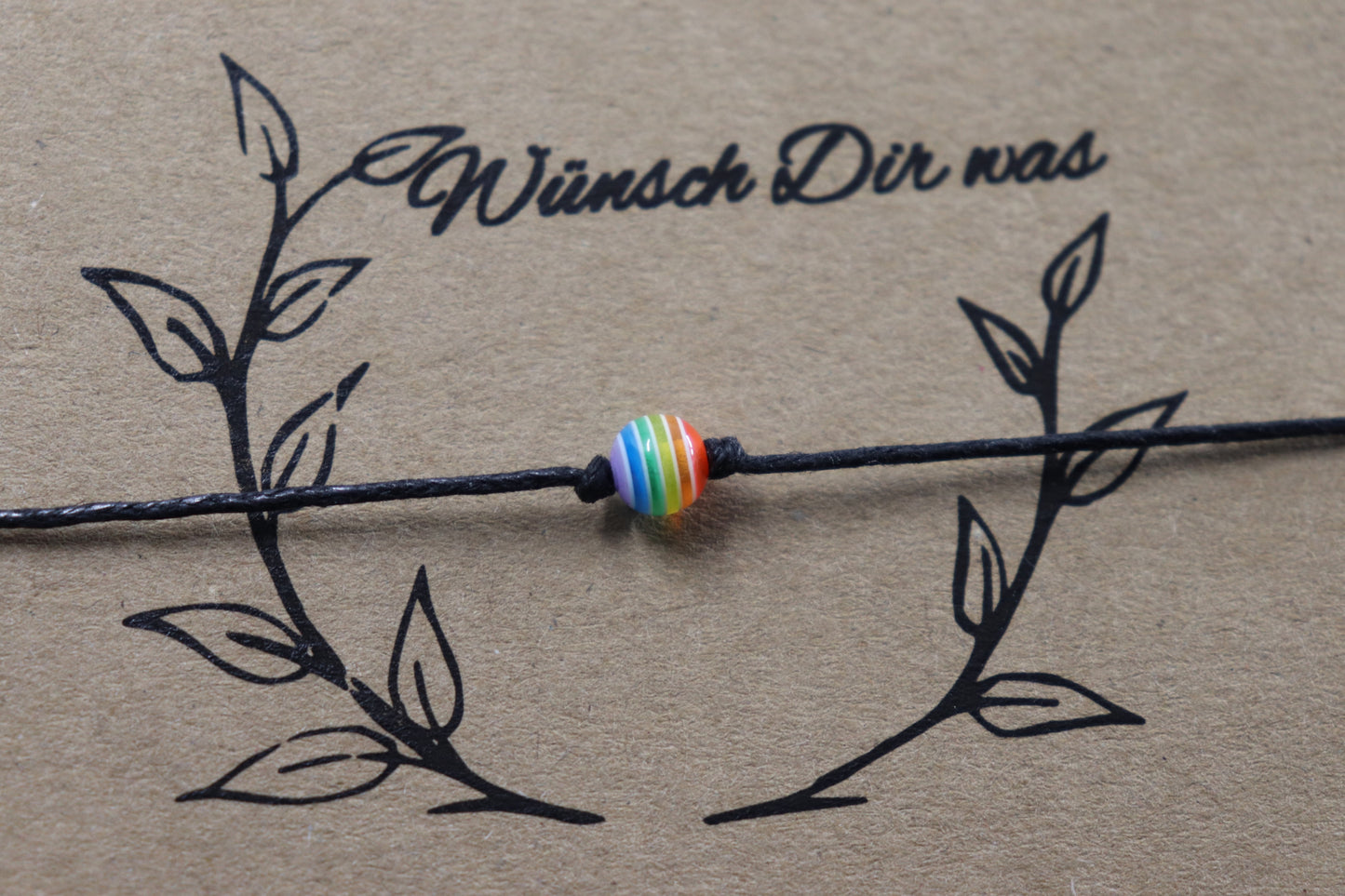 Wunscharmband mit Regenbogen Perle Mitbringsel