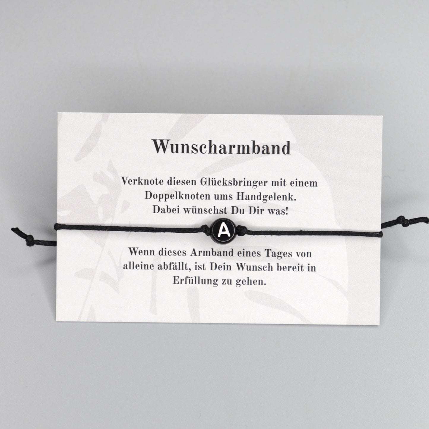 Wunscharmband mit Wunschbuchstabe A aus Acryl. Geschenkideen. Freundschaftsarmbänder. Kleine Geschenke.