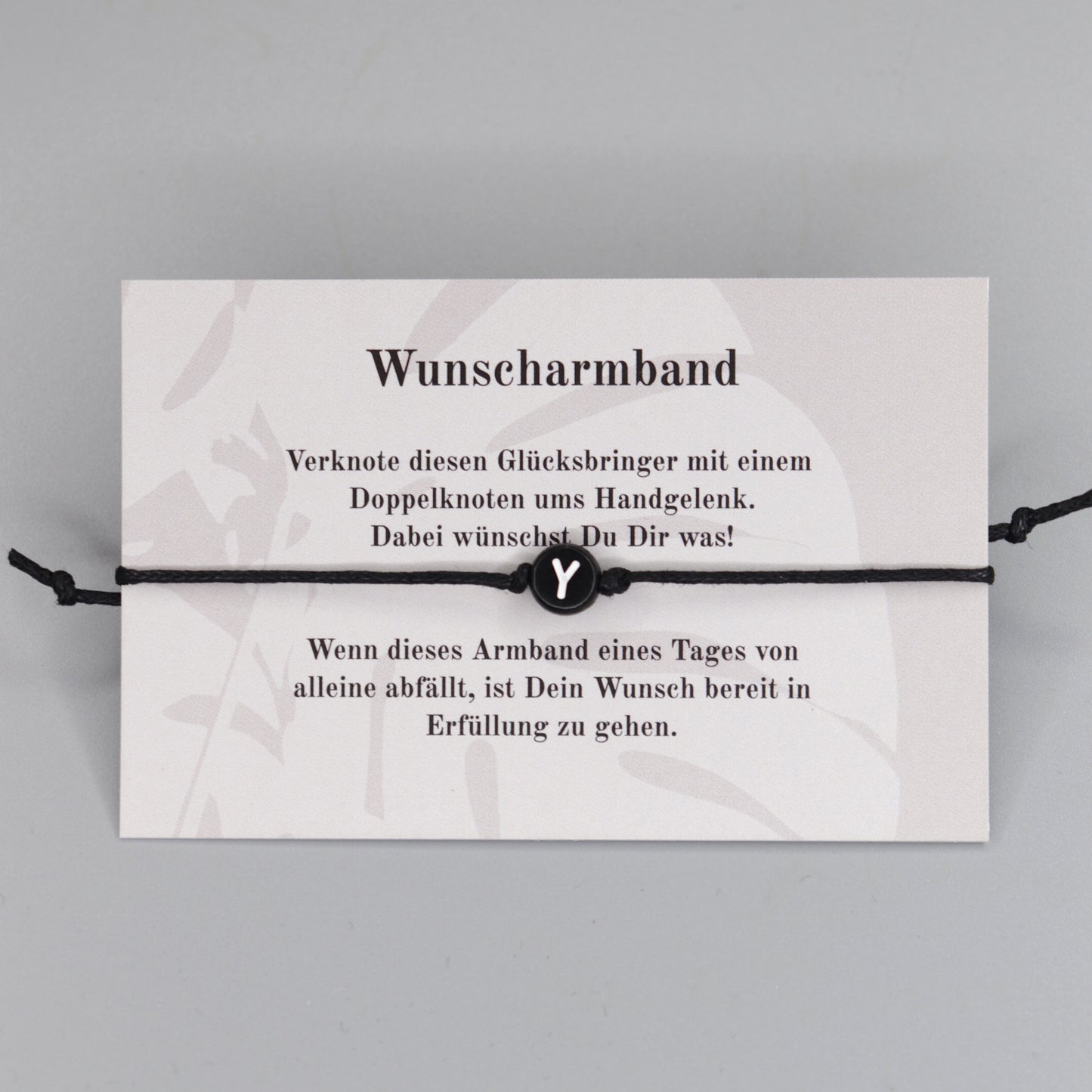 Wunscharmband mit Wunschbuchstabe Y aus Acryl. Geschenkideen. Freundschaftsarmbänder. Kleine Geschenke.