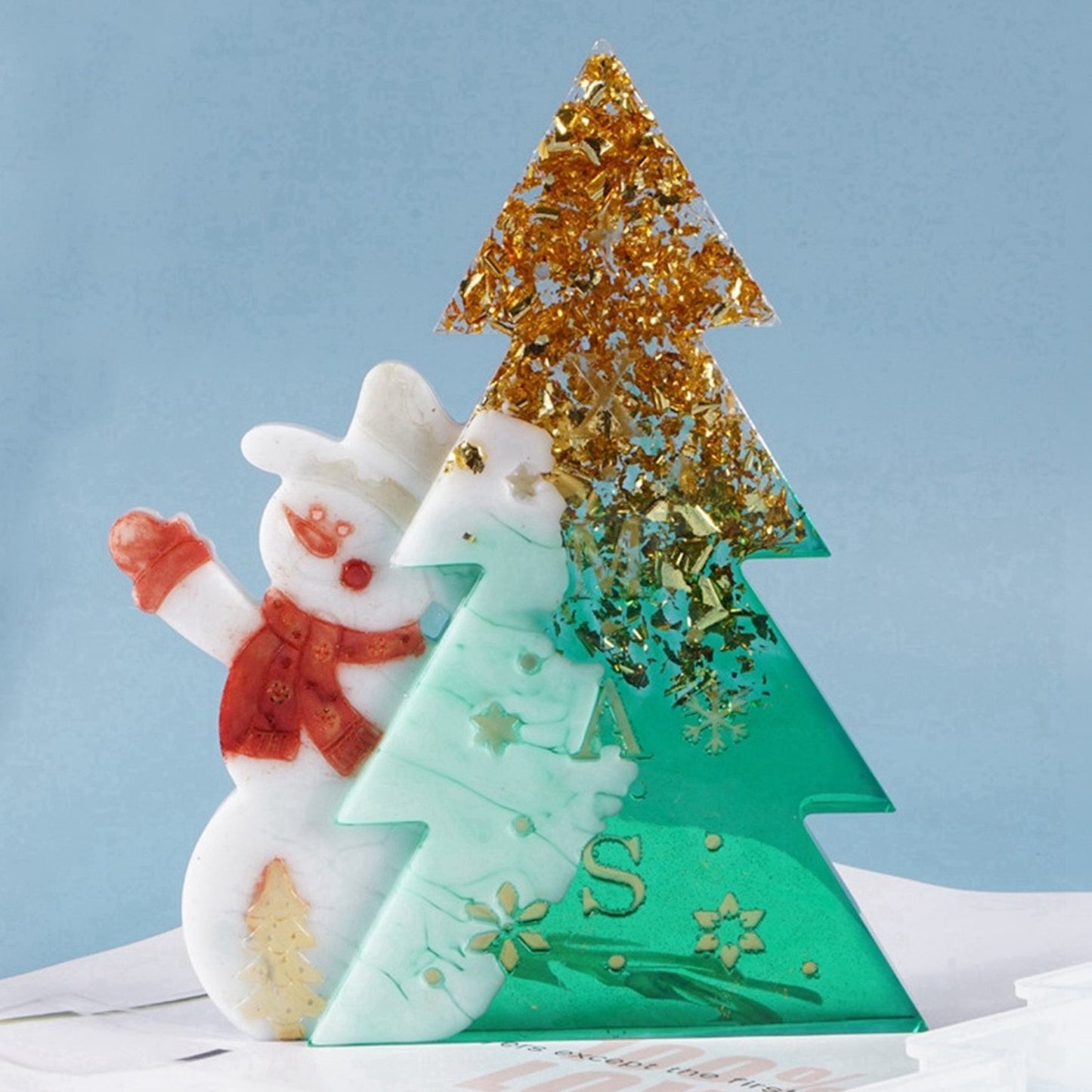 Silikonform XMAS Weihnachten Aufsteller Gießform für Epoxidharz ca. 18,5 cm