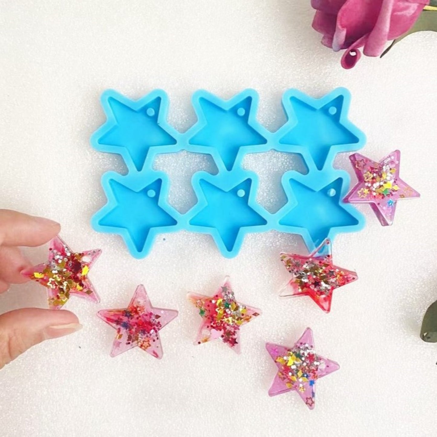 Gießform Sterne klein Anänger für Epoxidharz