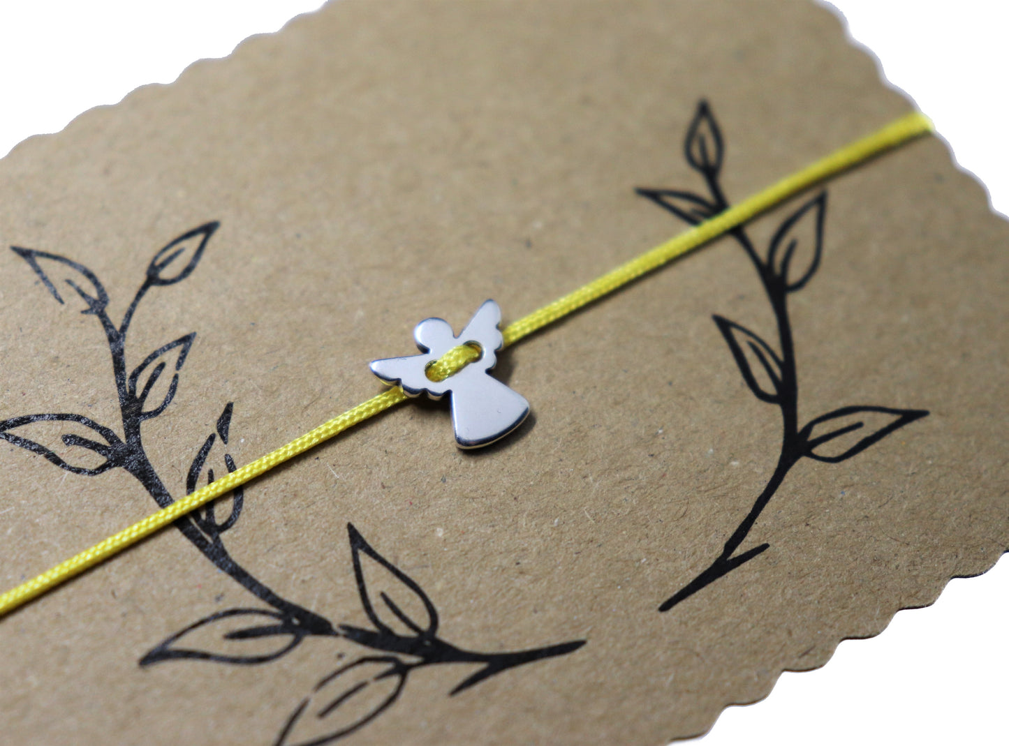 Engel Armband Glücksbringer verstellbar Makramee in gelb