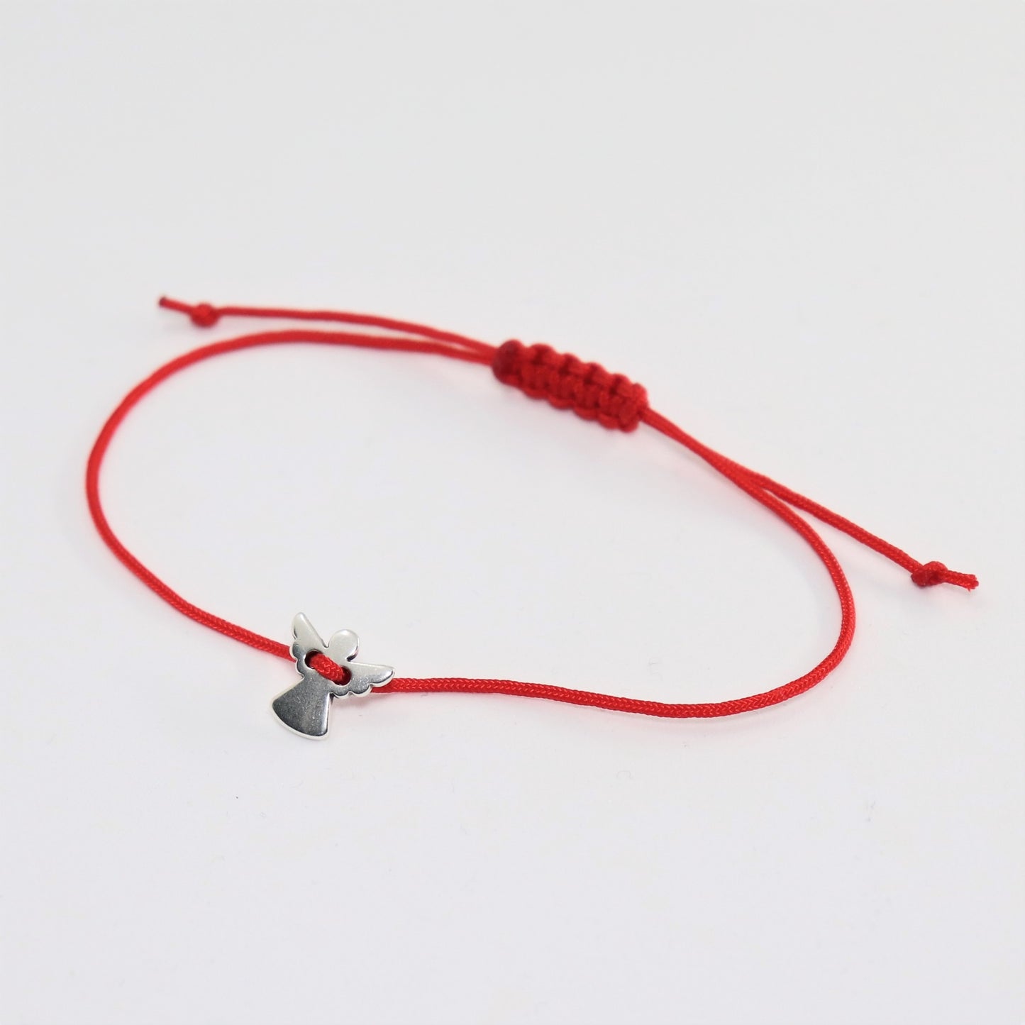 boasicea Schutzengel Glücksbringer Glücksarmband Silber, bis 27 cm - Rot