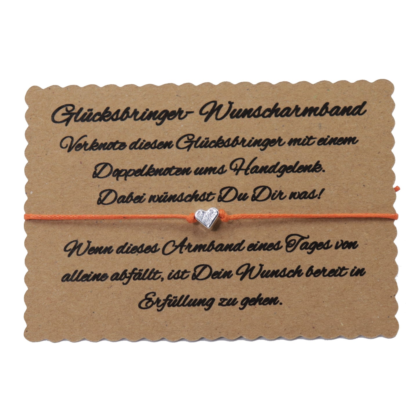 Wunscharmband mit Herz Orange