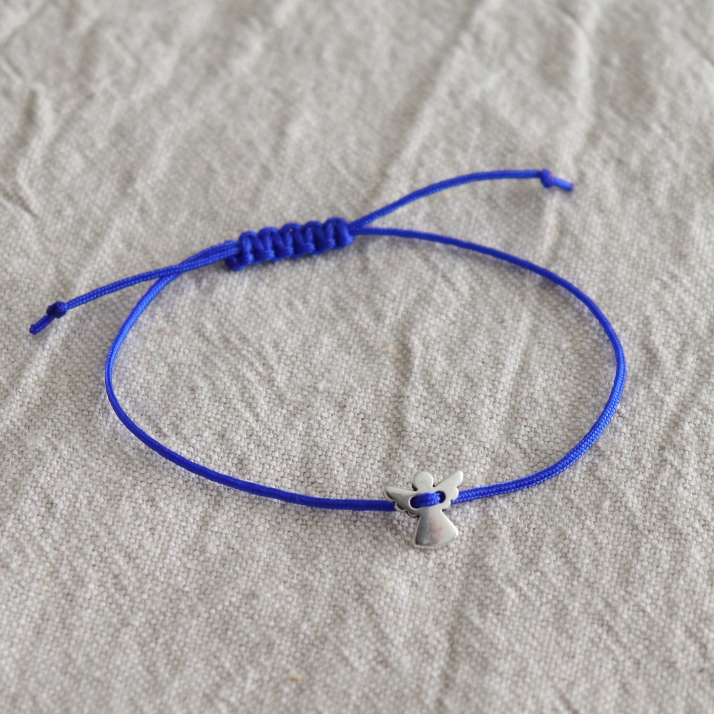 boasicea Schutzengel Glücksbringer Glücksarmband Silber, bis 27 cm - Royalblau