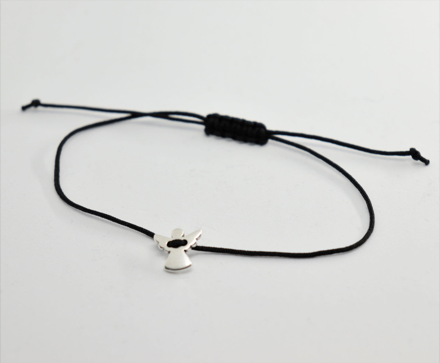 boasicea Schutzengel Glücksbringer Glücksarmband Silber, bis 27 cm - Schwarz